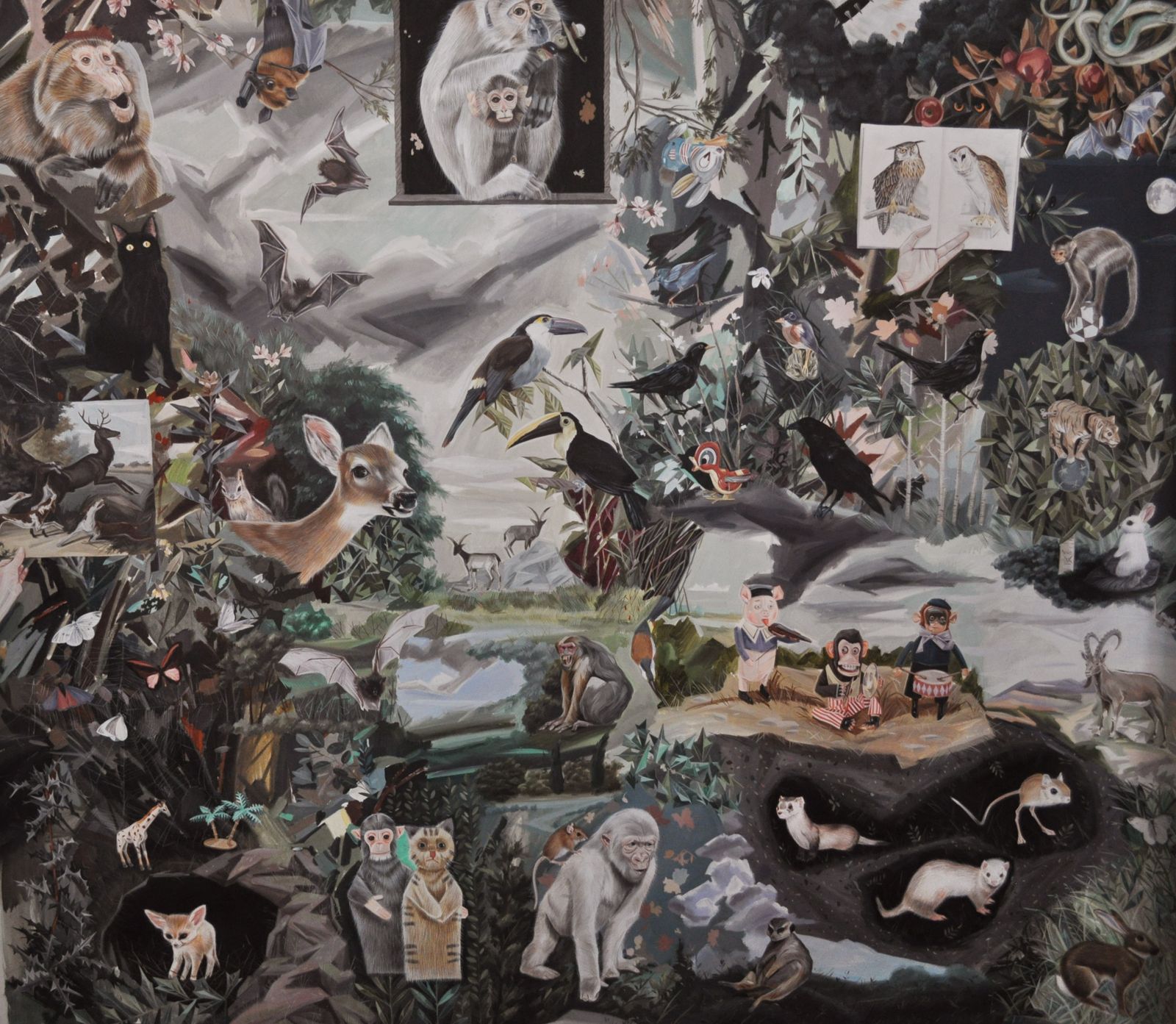 Detalle de la obra de gran formato que preside la muestra.