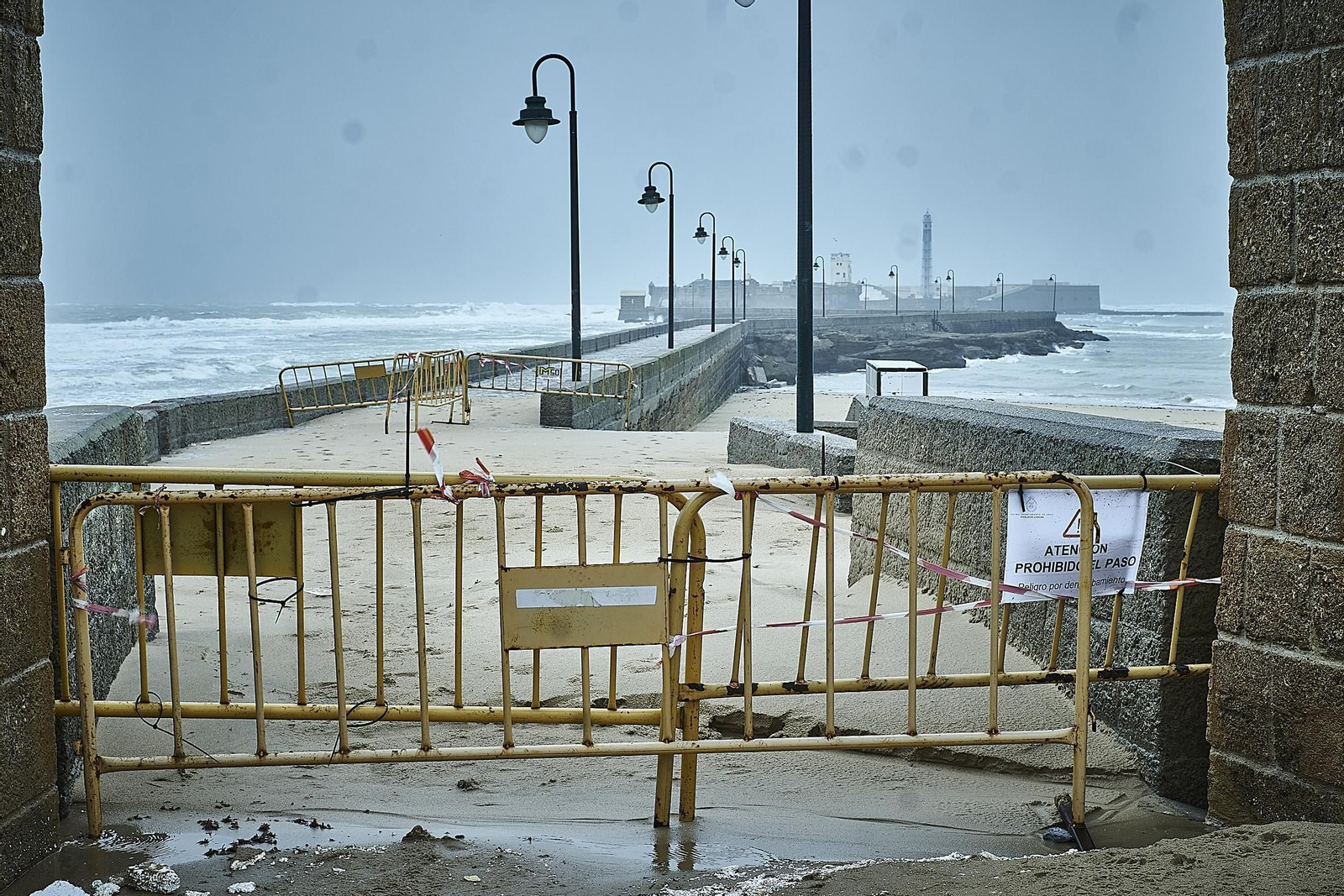 Efectos del temporal en Cádiz