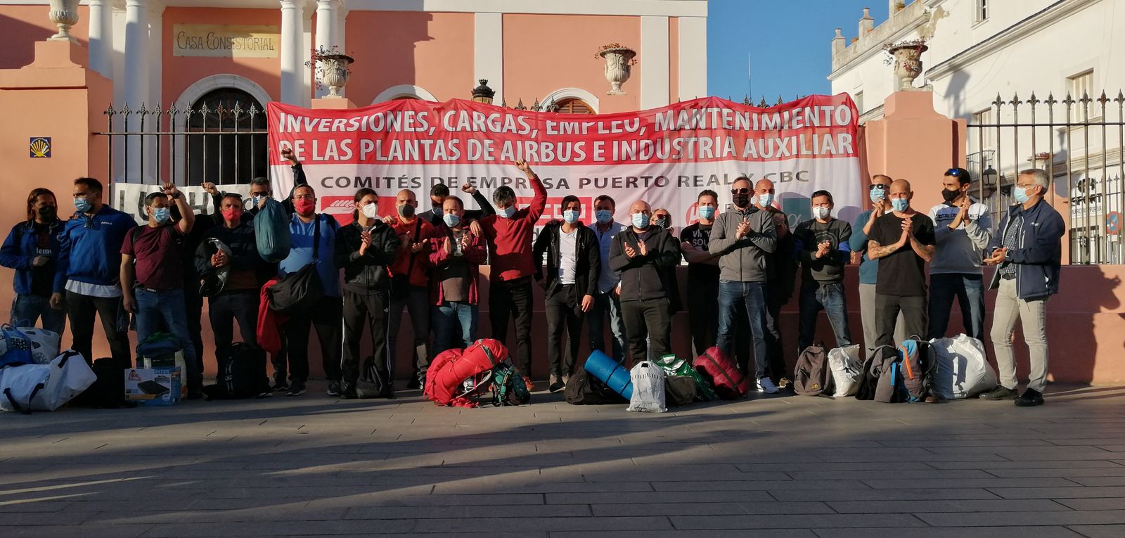 Los comités de Airbus Puerto Real y el Puerto ante el Ayuntamiento de la Villa