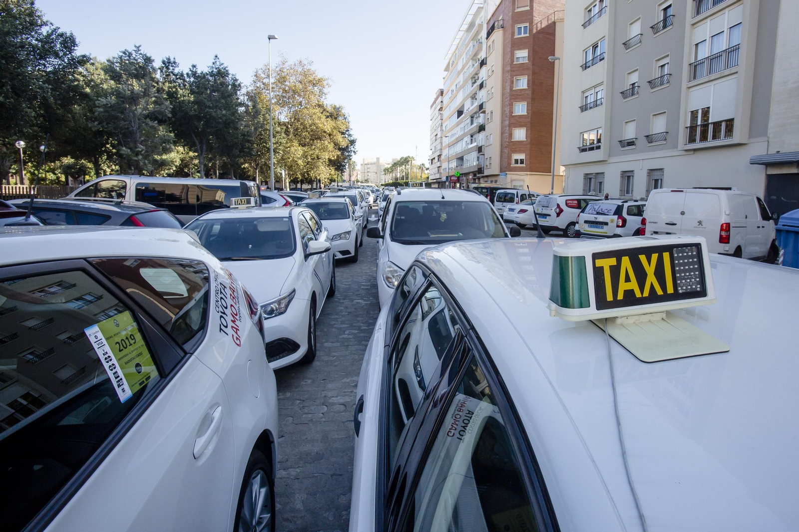 Taxis, durante una protesta, en una imagen de archivo.