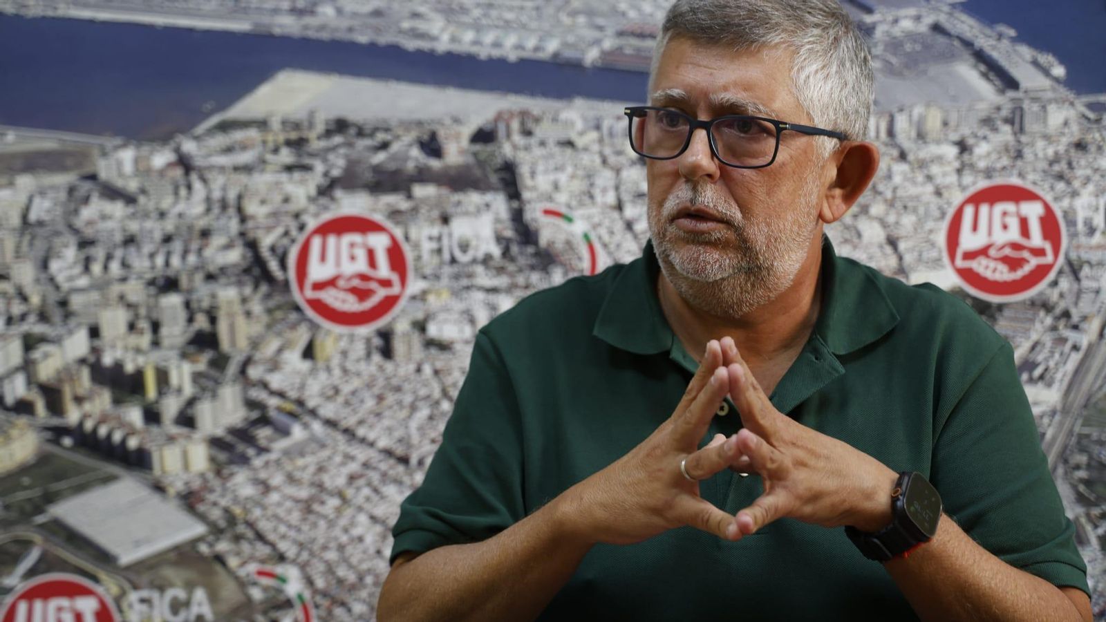 El secretario andaluz de UGT-FICA, José Manuel Rodríguez Saucedo, durante la entrevista con 'El Conciso'