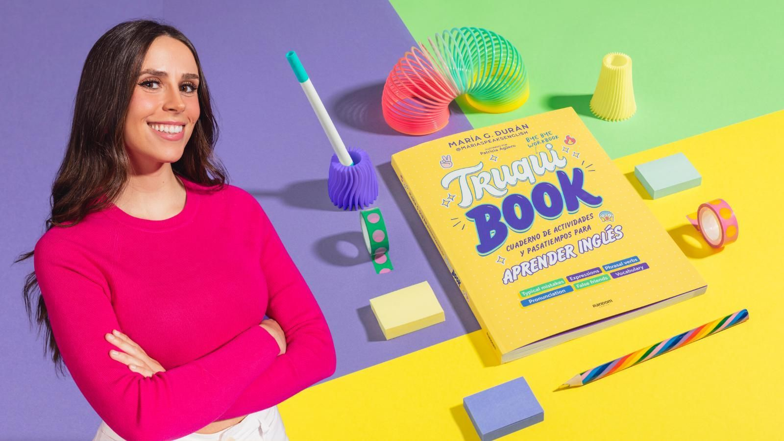 María Speak English y su 'Truquibook'.