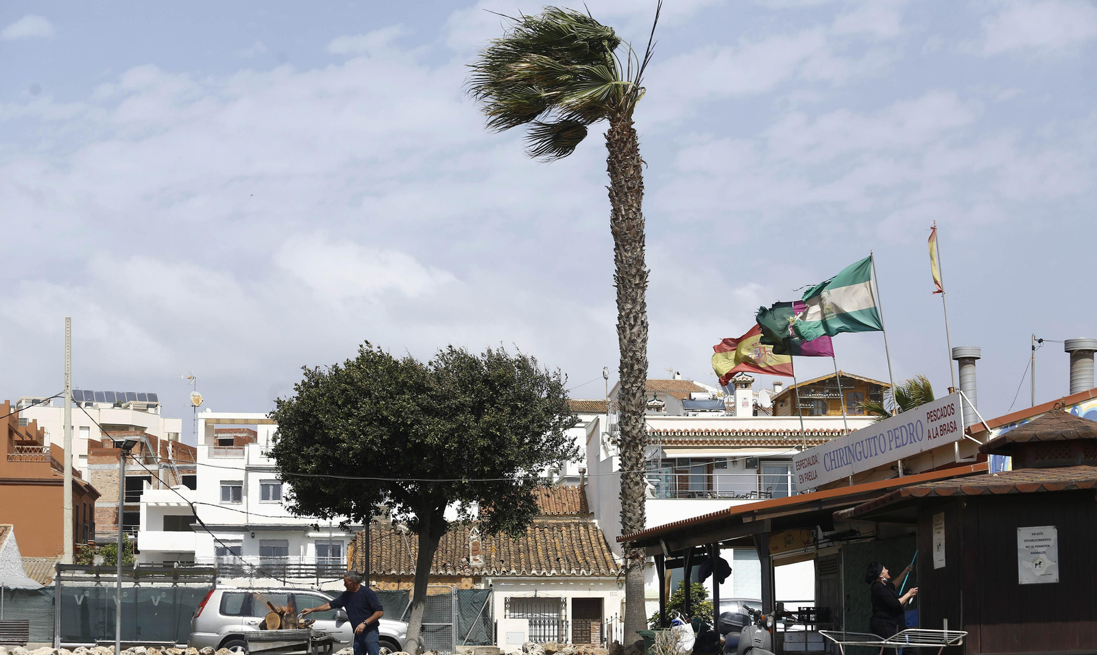 Fotos del temporal de viento levante en Málaga