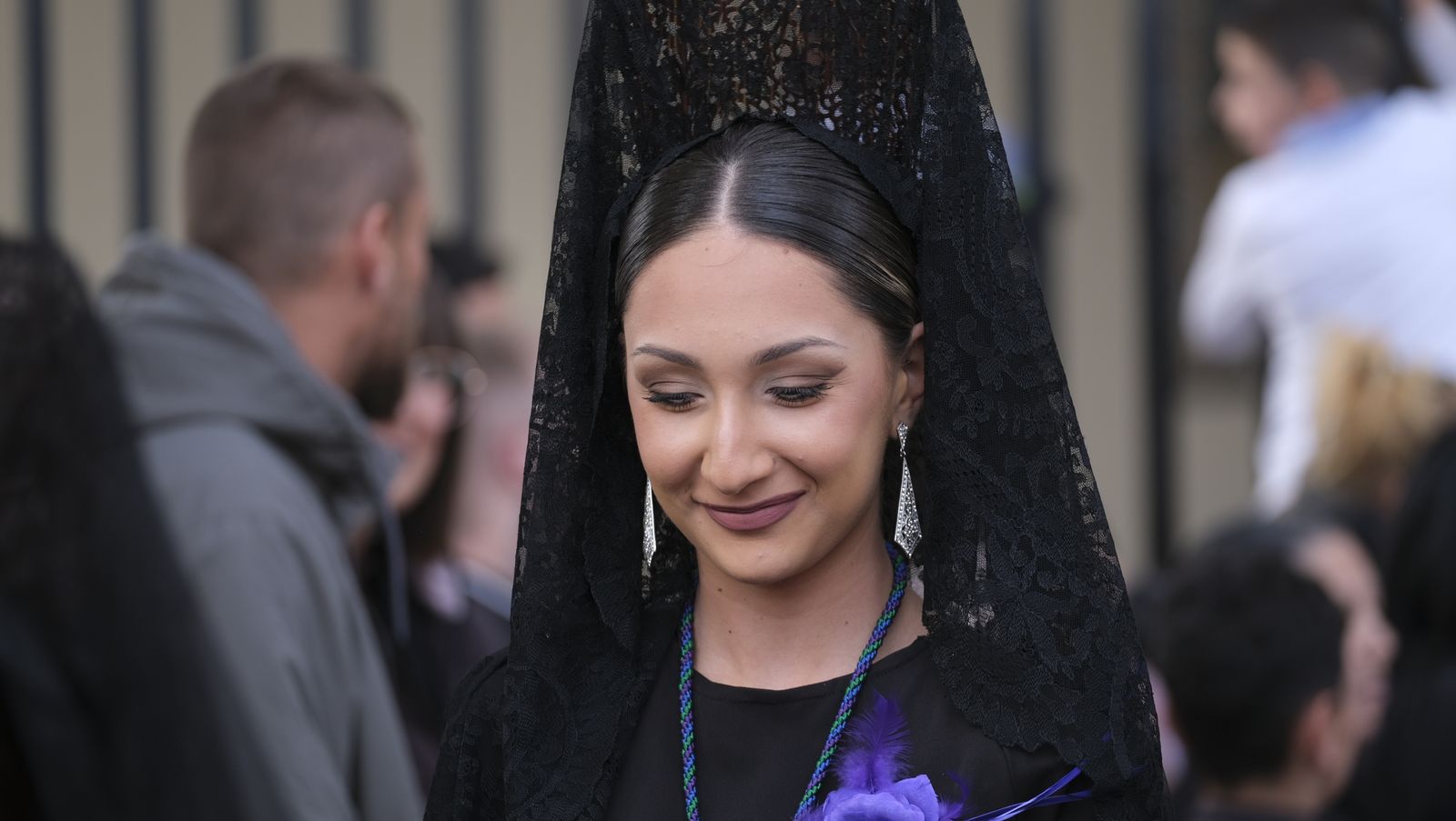La procesión del Encuentro por las calles de Almería, en imágenes