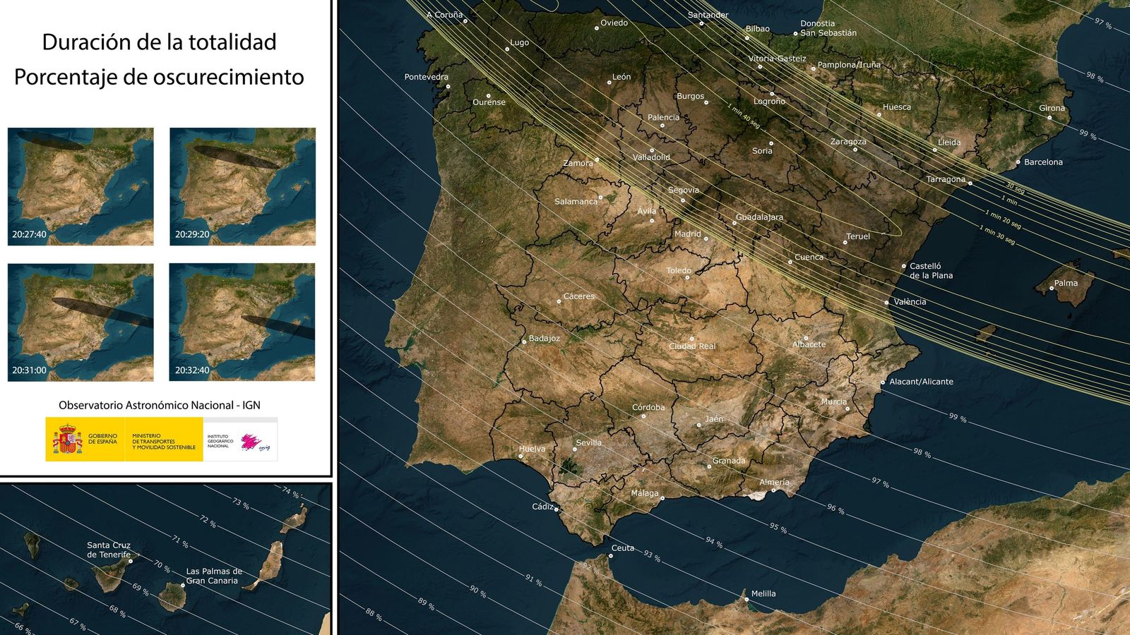 Mapa nacional del paso del fenómeno.