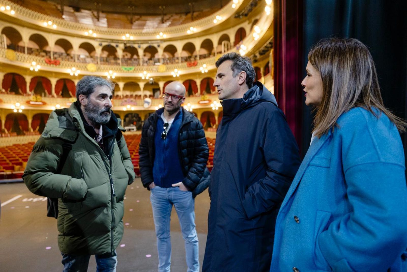 Antonio Martínez Ares, Nacho Sacaluga, Bruno García y Beatriz Gandullo, tras la reunión con los representantes de las agrupaciones que previstas en el COAC el 19 de enero.