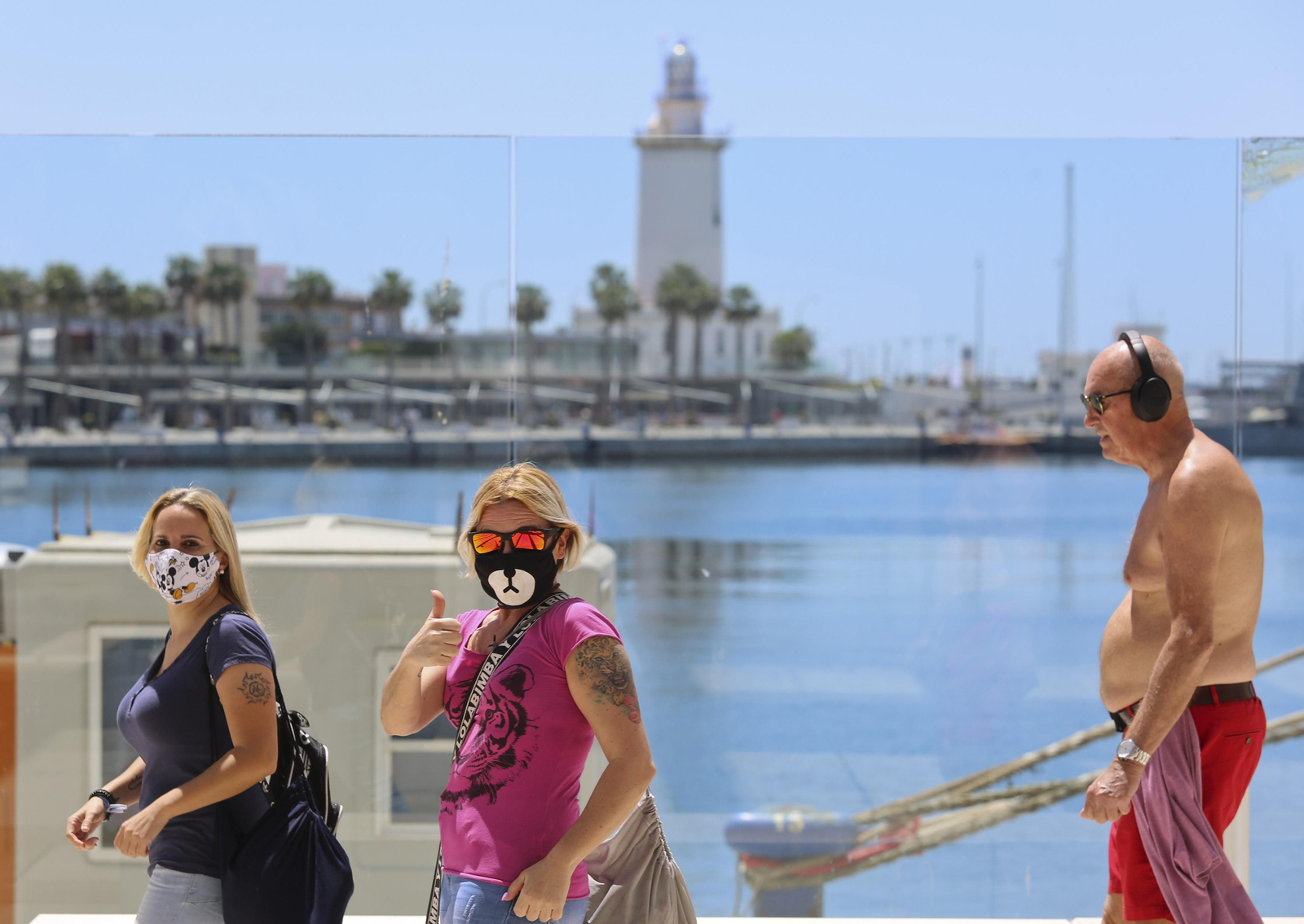 El Muelle Uno y el  Palmeral en el primer día de la fase 1.