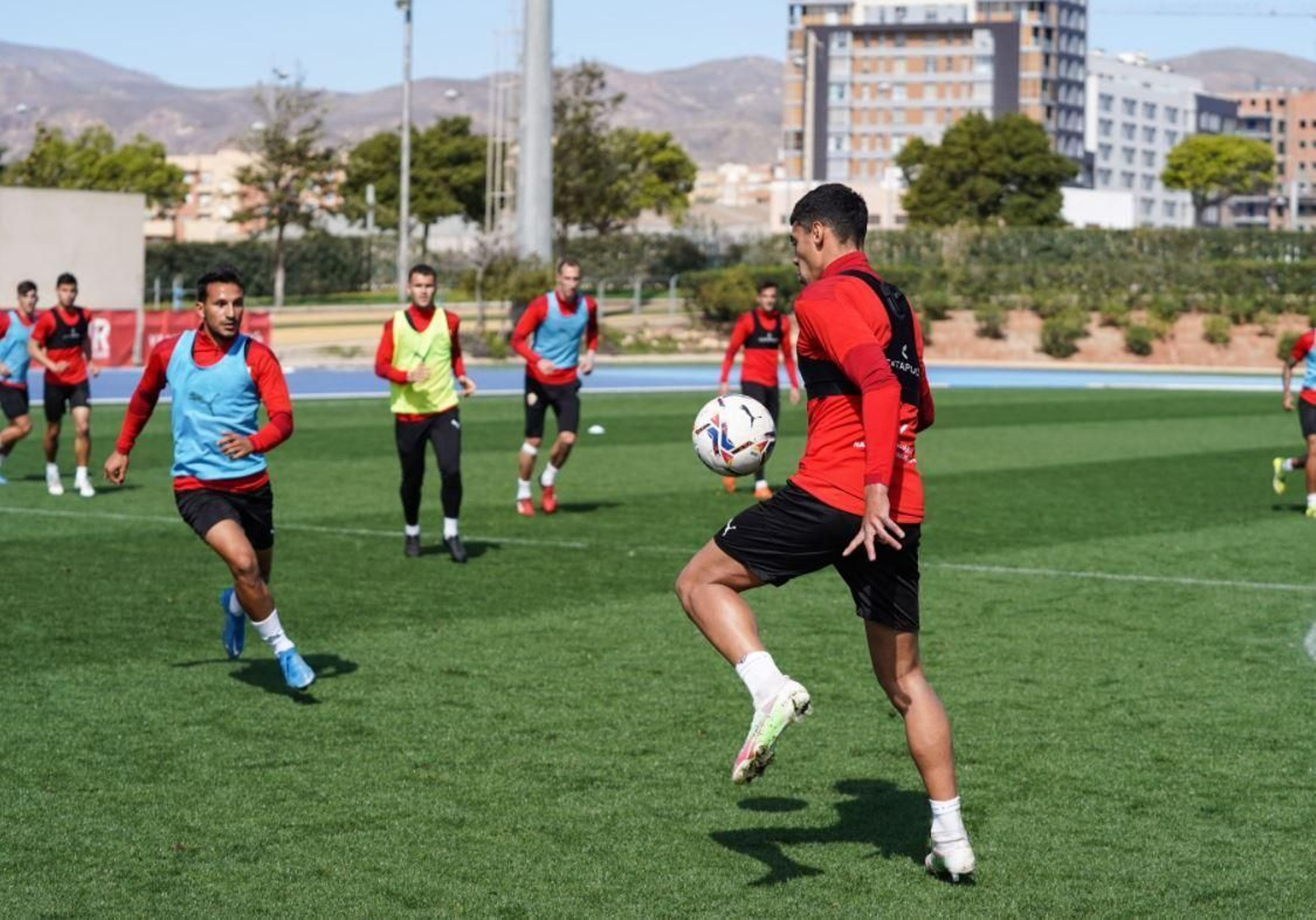Samú Costa, en el entrenamiento del miércoles.