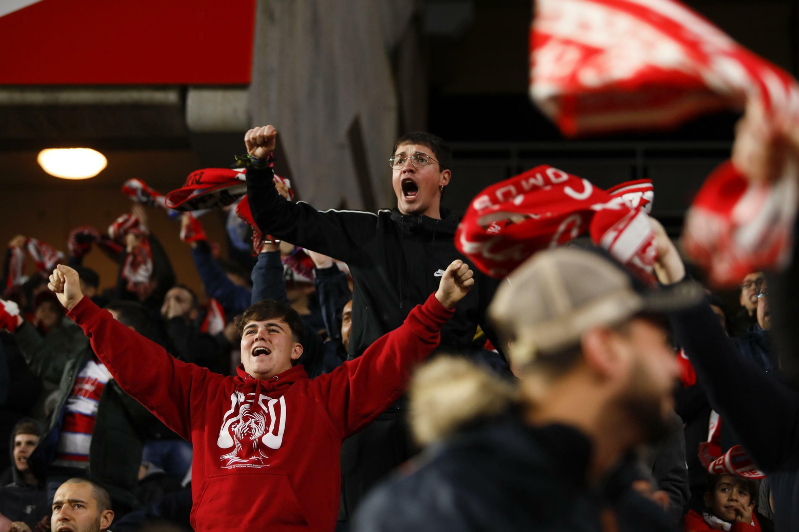 La afición rojiblanca está disfrutando como nunca esta campaña cada vez que su equipo juega en Los Cármenes.