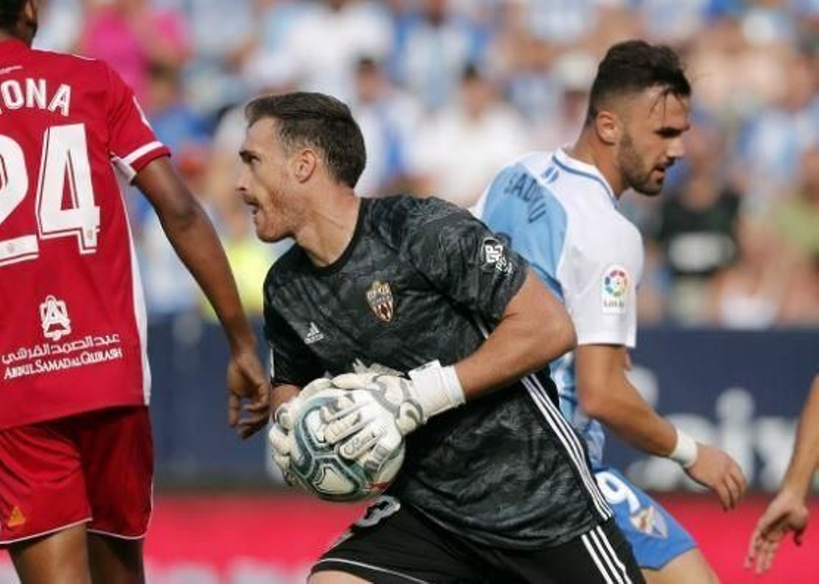 Fernando, ante el Málaga.