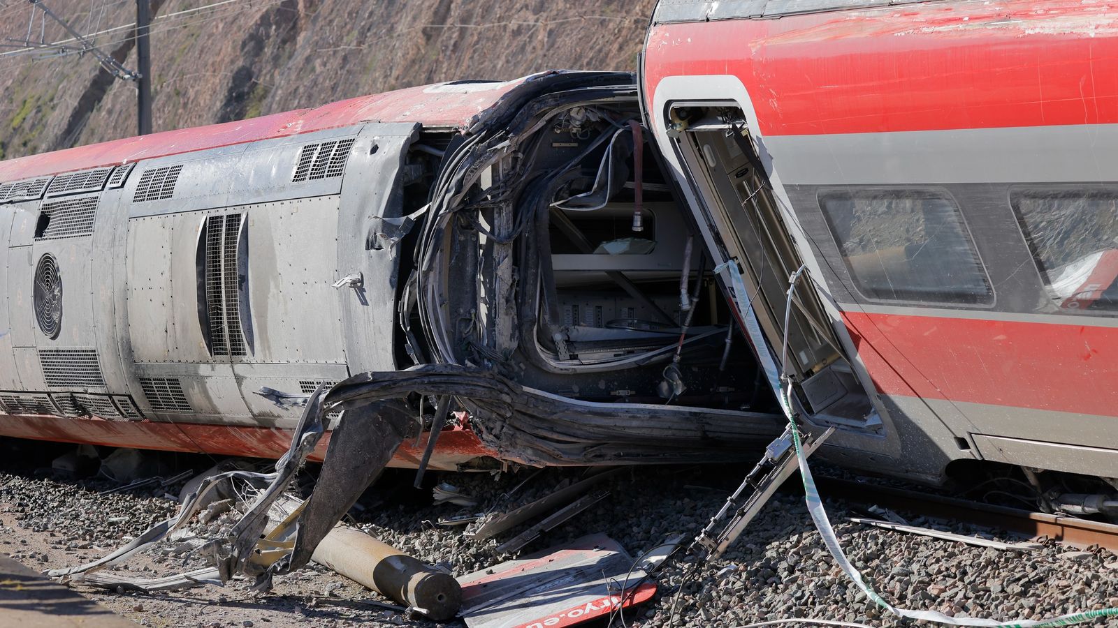 Estado en el que quedaron los vagones traseros del Iryo en Adamuz