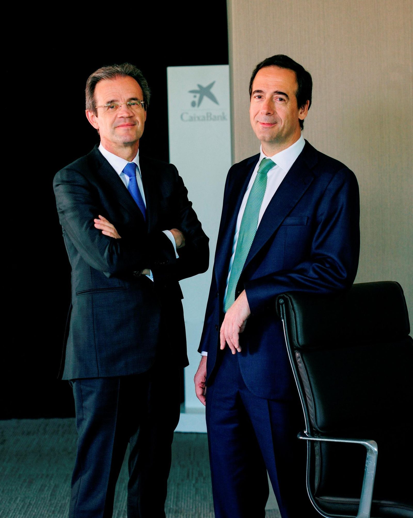Jordi Gual y Gonzalo Gortázar, presidente y consejero delegado de Caixabank.