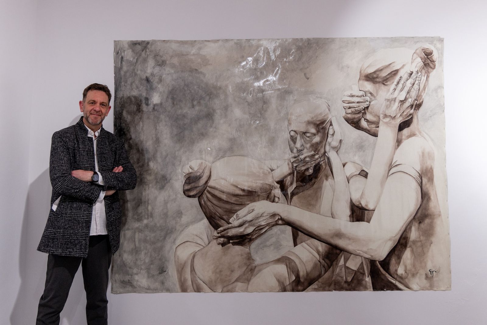 Inauguración en Jaén de la exposición de pintura '+Arte -Odio', de Antonio Ogáyar
