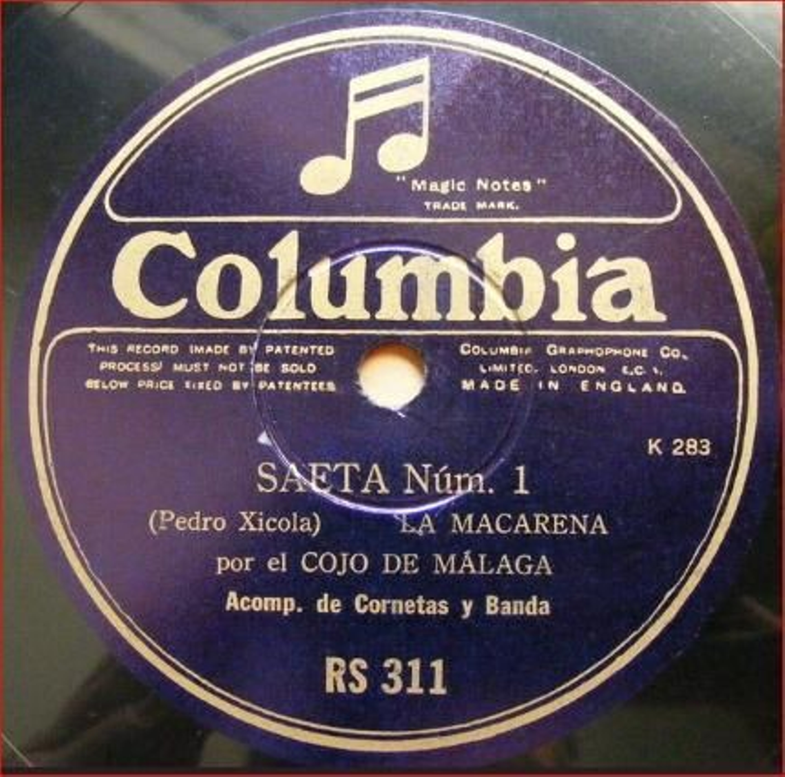 1. Disco de saetas del Cojo de Málaga.