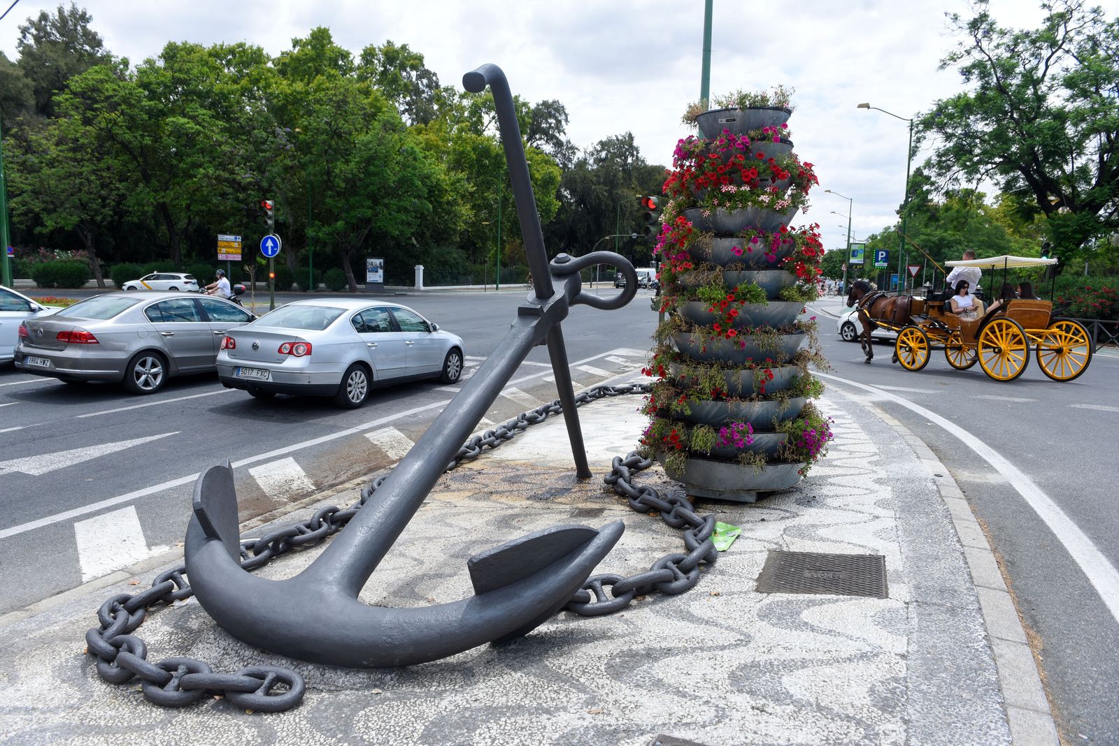 El ancala instalada en la Glorieta de los Marineros.