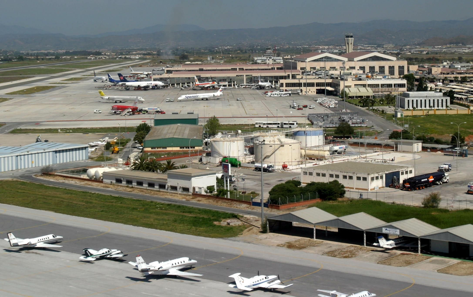 Vista aérea del aeropuerto de Málaga