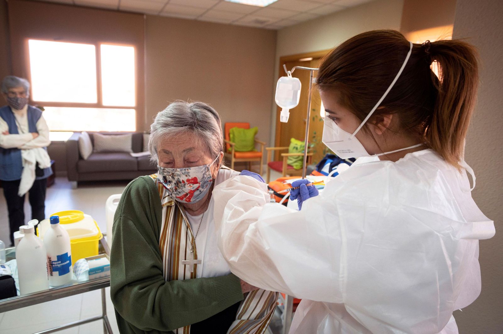 Vacunación en una residencia de mayores.