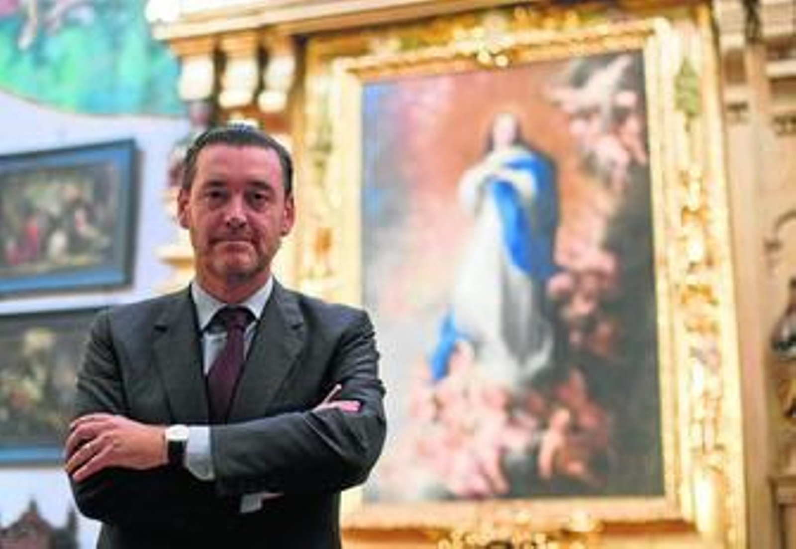 El director del Prado, antes de inaugurar en la sede de la Fundación Focus 'El arte de la amistad'.