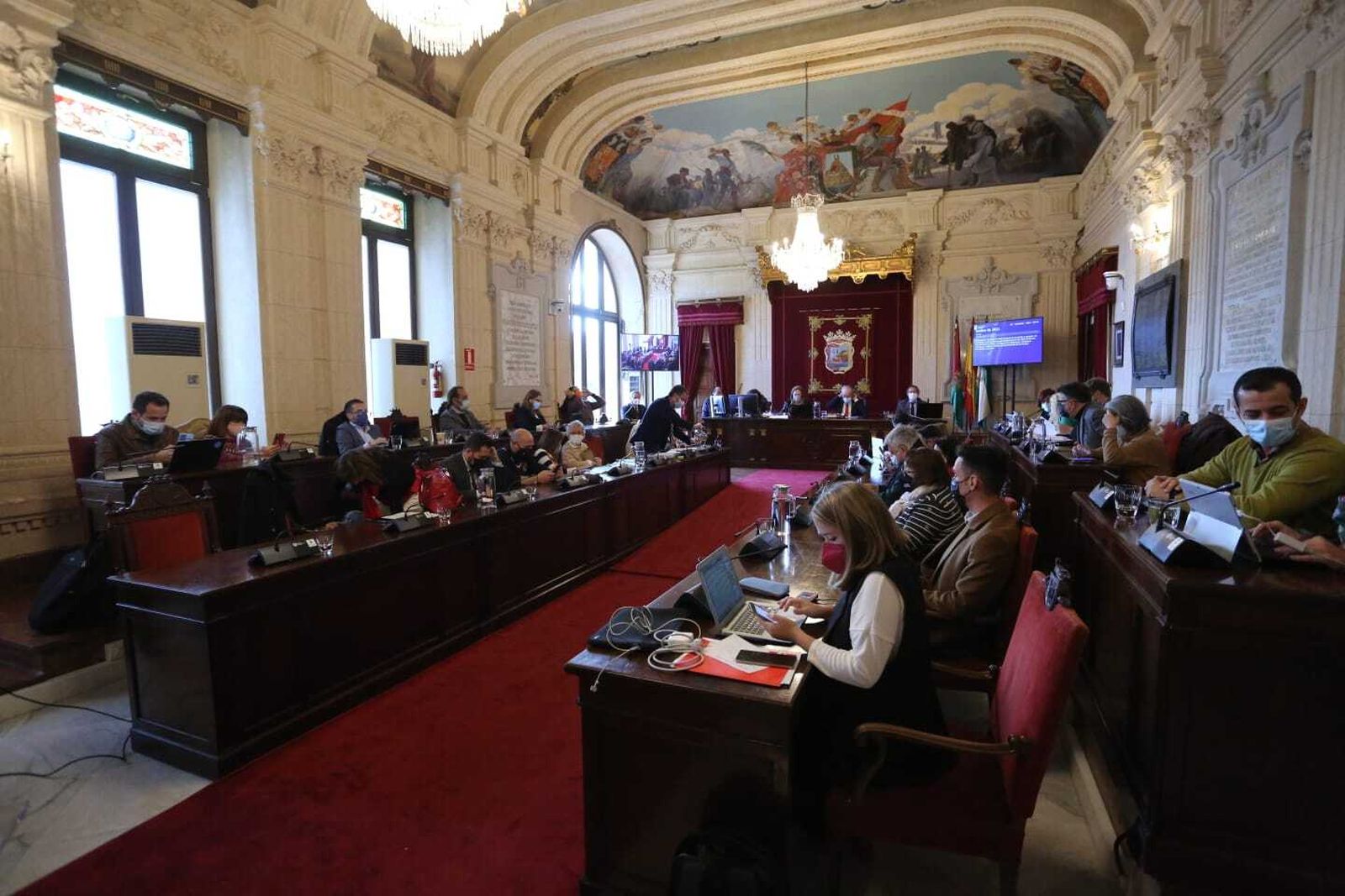 Salón de Plenos del Ayuntamiento de Málaga.