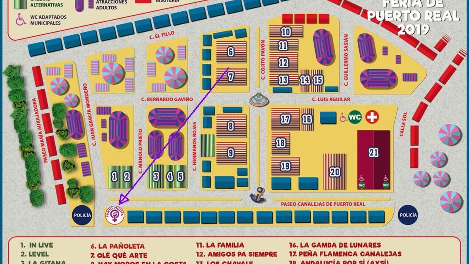 Plano de situación del Punto Violeta en la Feria