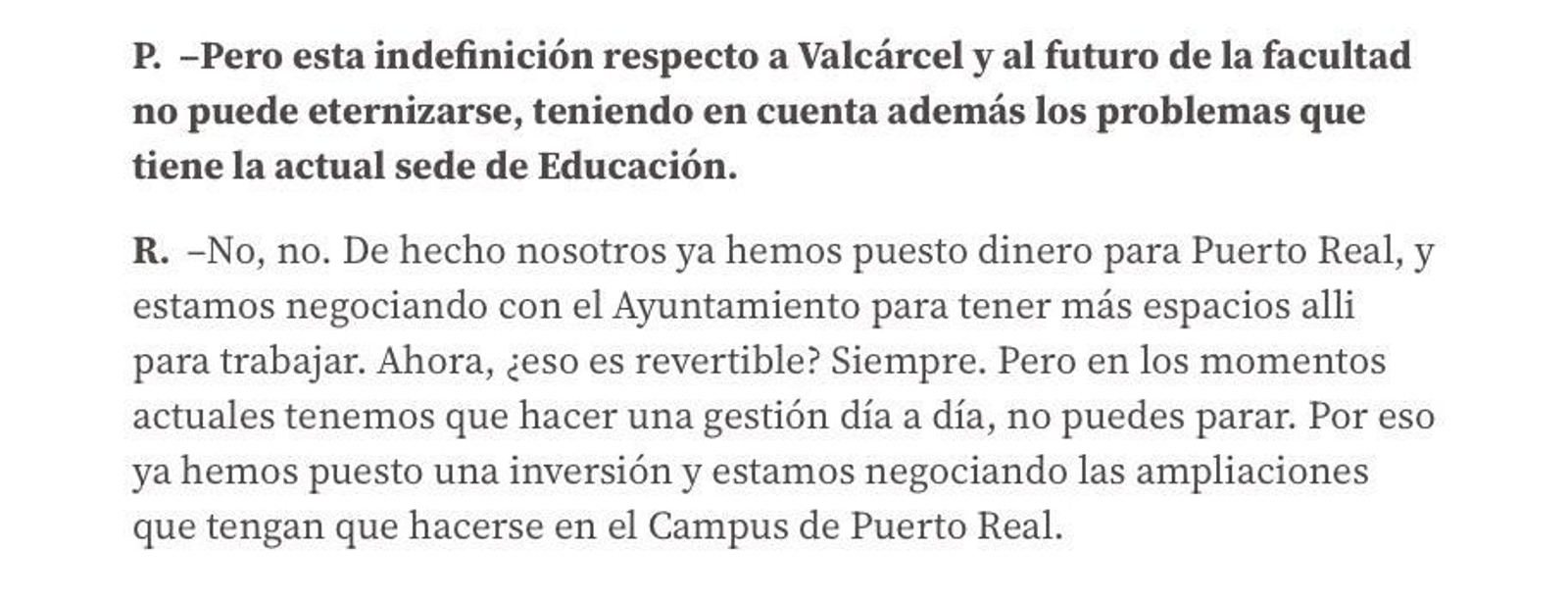 El Rector "revertible"