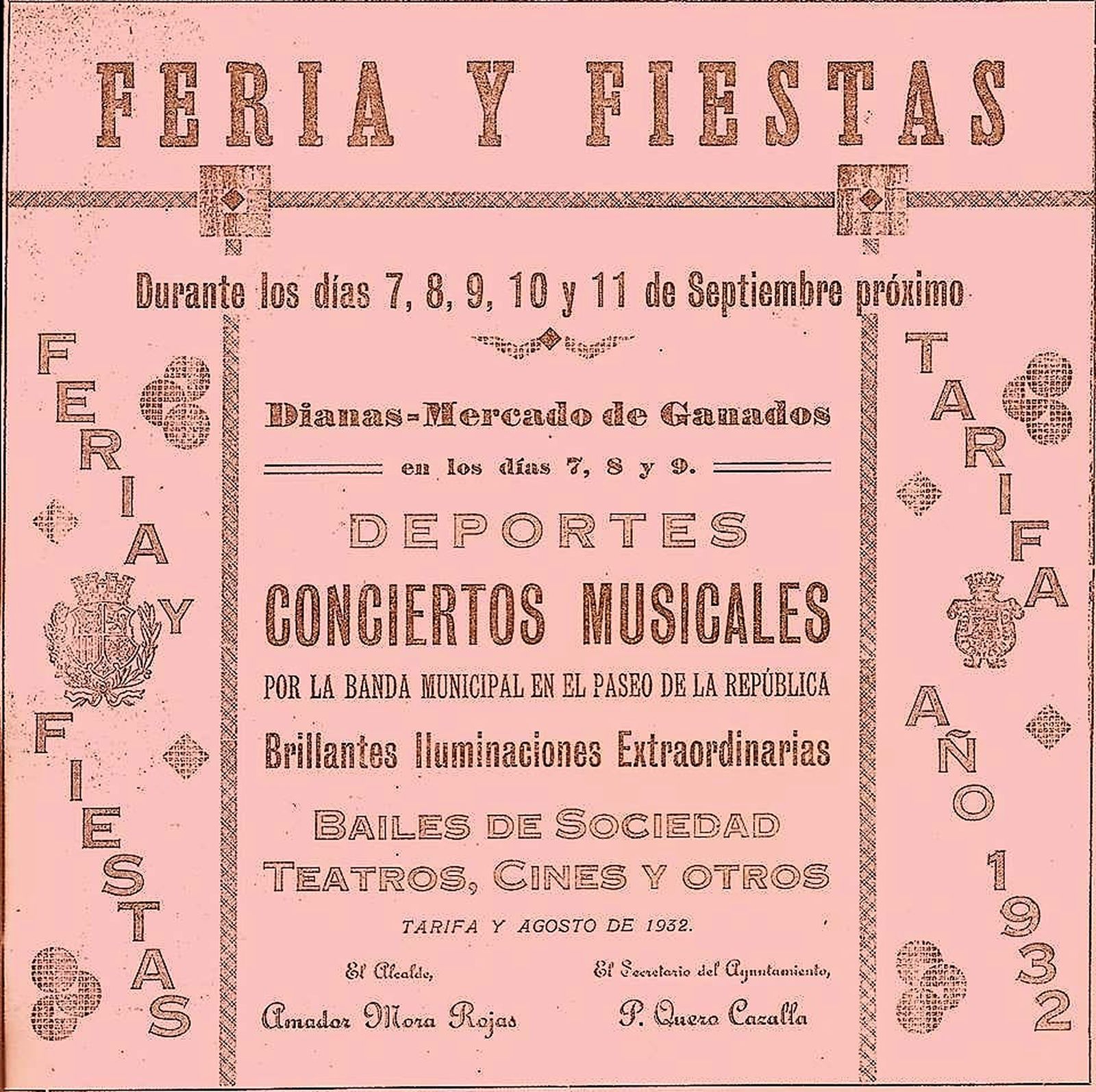 Cartel-programa de la feria de 1932, sin referencias religiosas.