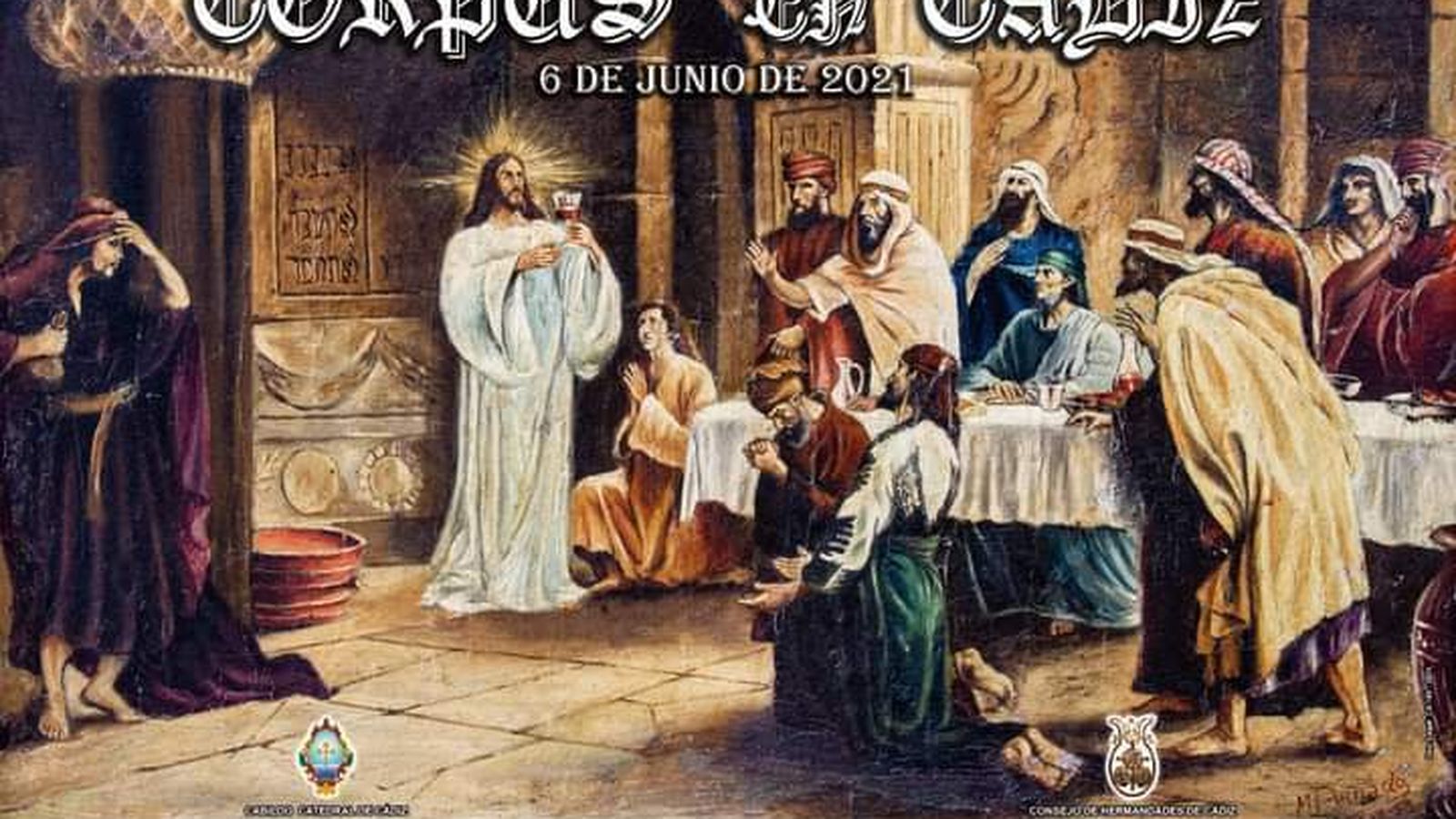 Reproducción del cartel anunciador del Corpus en Cádiz.