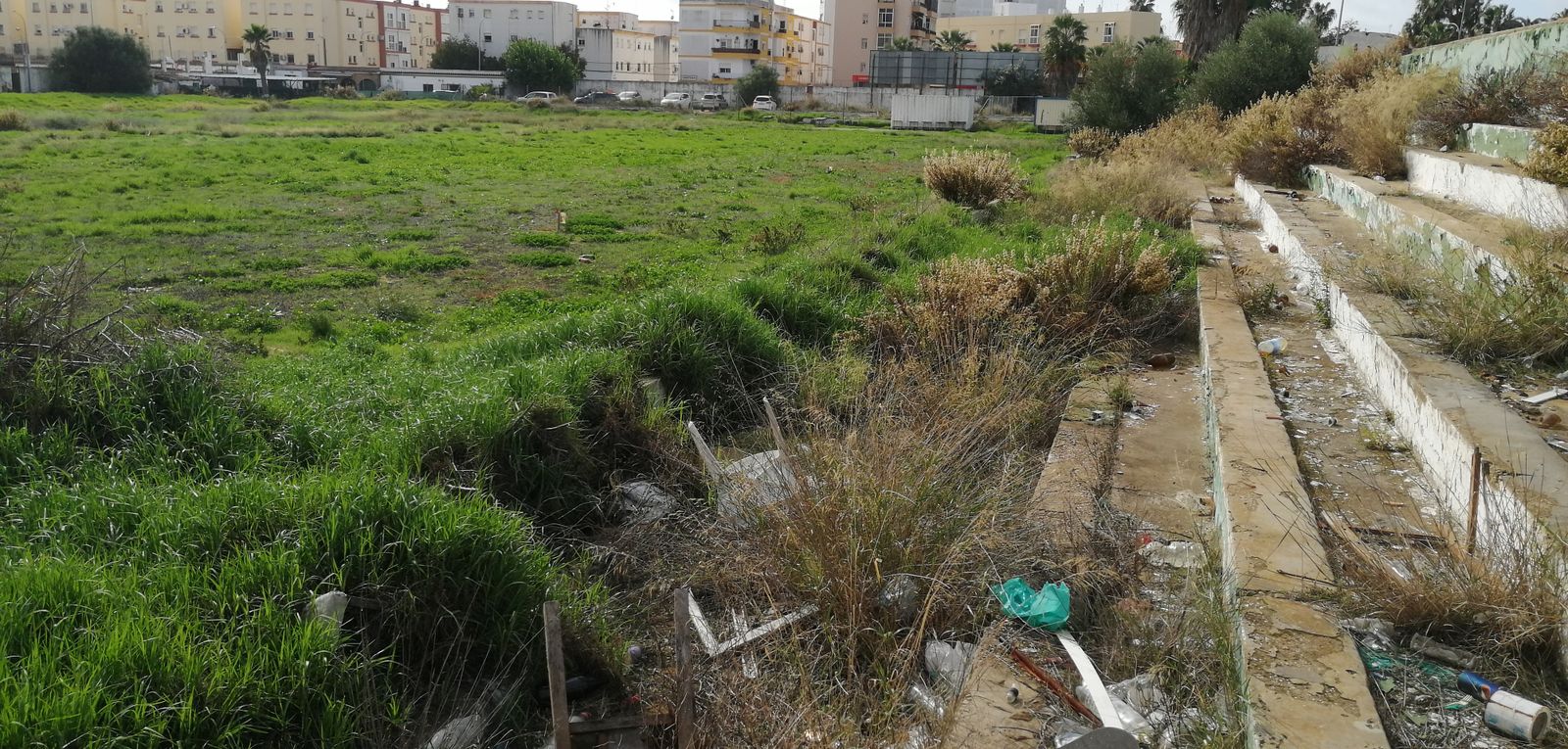 Estado actual de la parcela del antiguo campo de fútbol Sancho Dávila