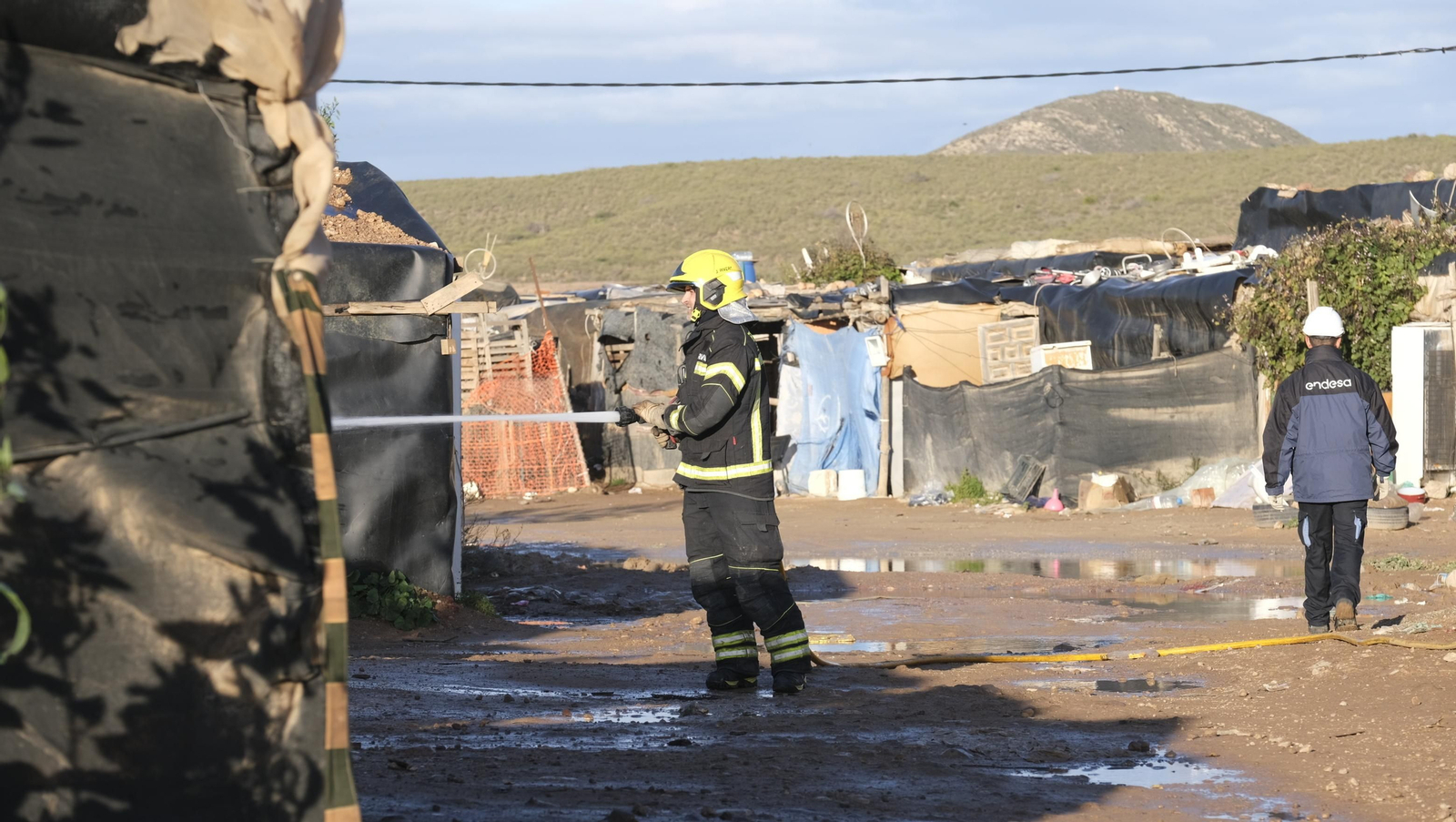 Imágenes del desalojo del asentamiento chabolista 'El Walili', en Níjar