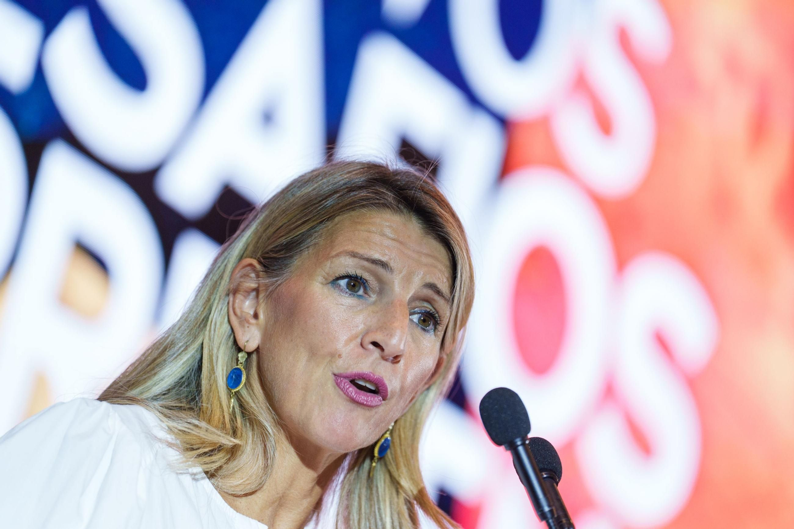 La vicepresidenta Yolanda Díaz, en un acto de la pasada semana.