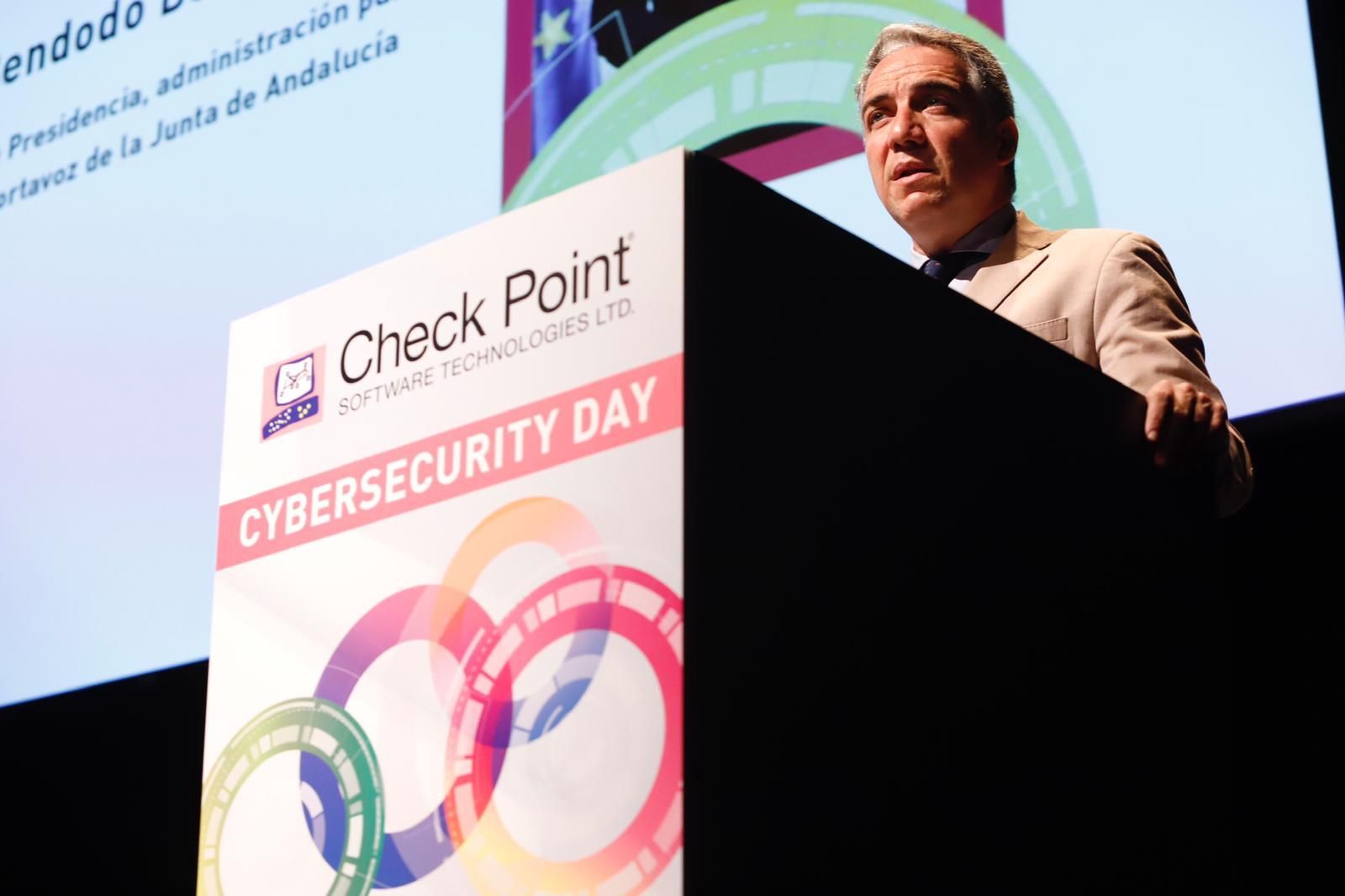 Bendodo durante su participación en la jornada 'Cibersecurity day: La ciberseguridad, una oportunidad para la industria andaluza de la seguridad'.