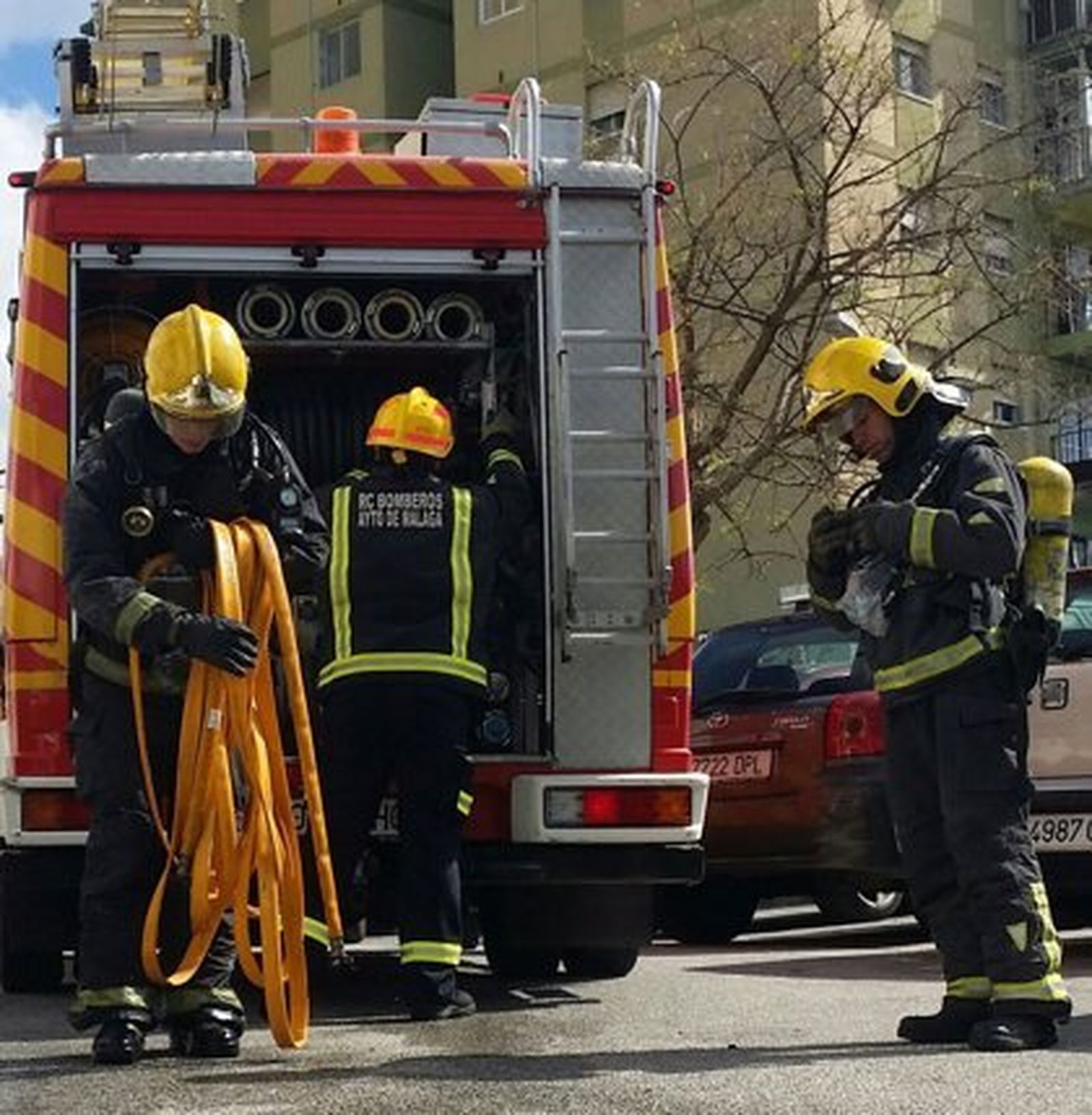 Bomberos en una imagen de archivo