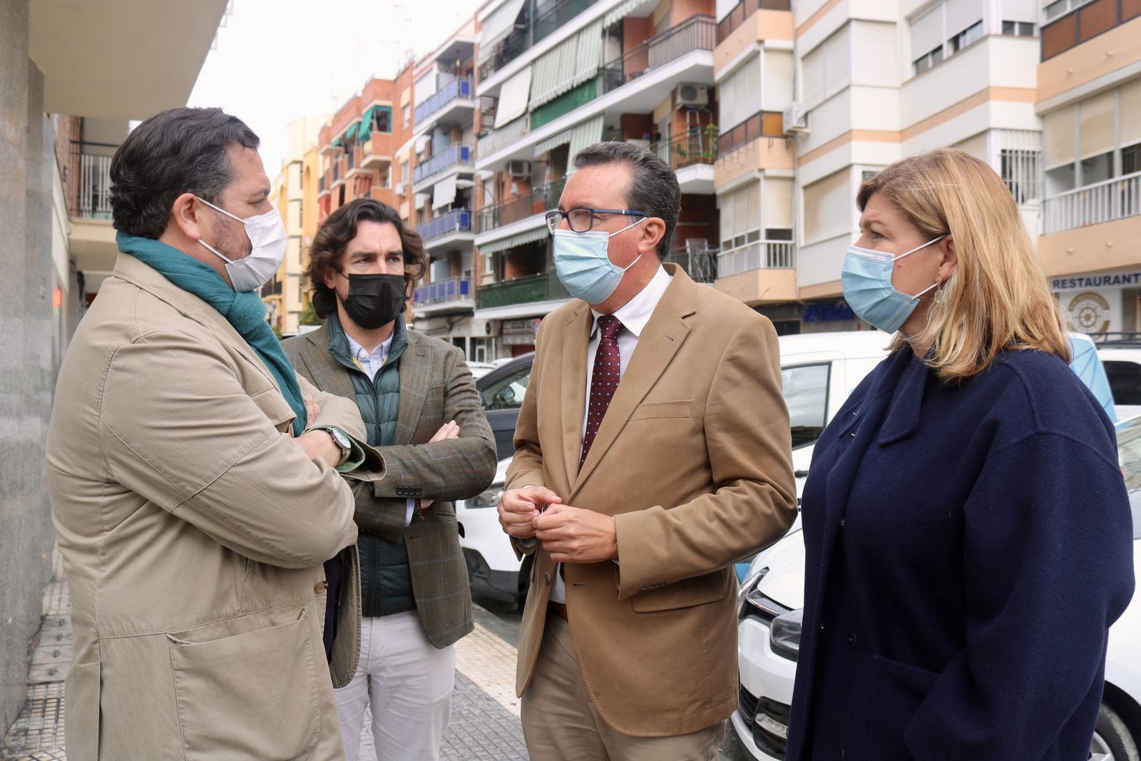 Acto de los representantes del PP de Huelva esta mañana.