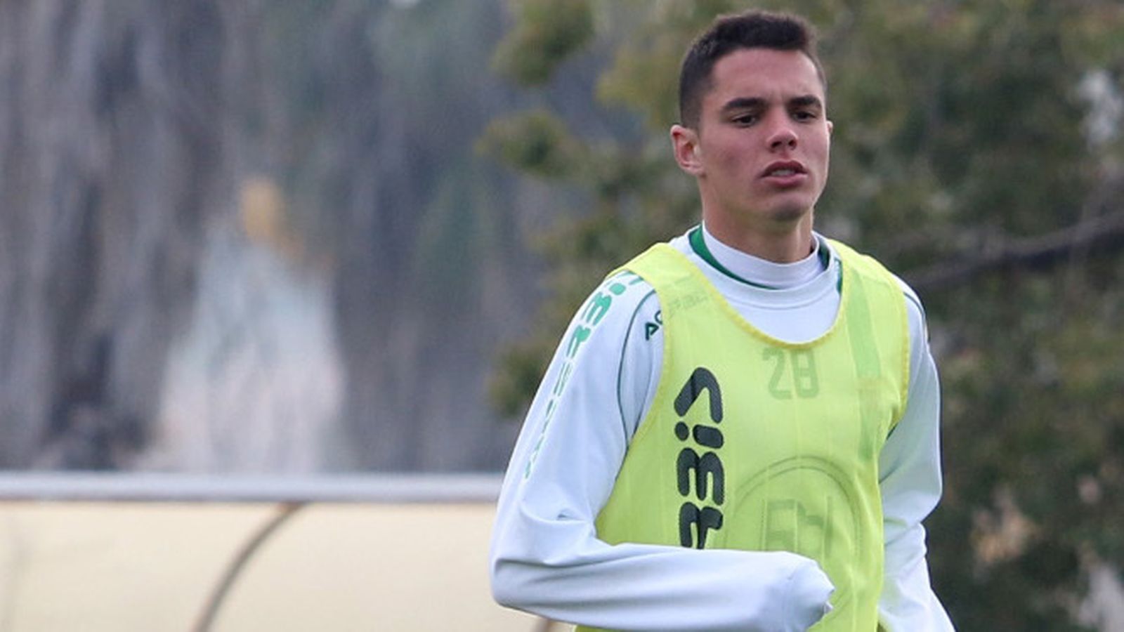 Abel Moreno, en un entrenamiento con el Córdoba.