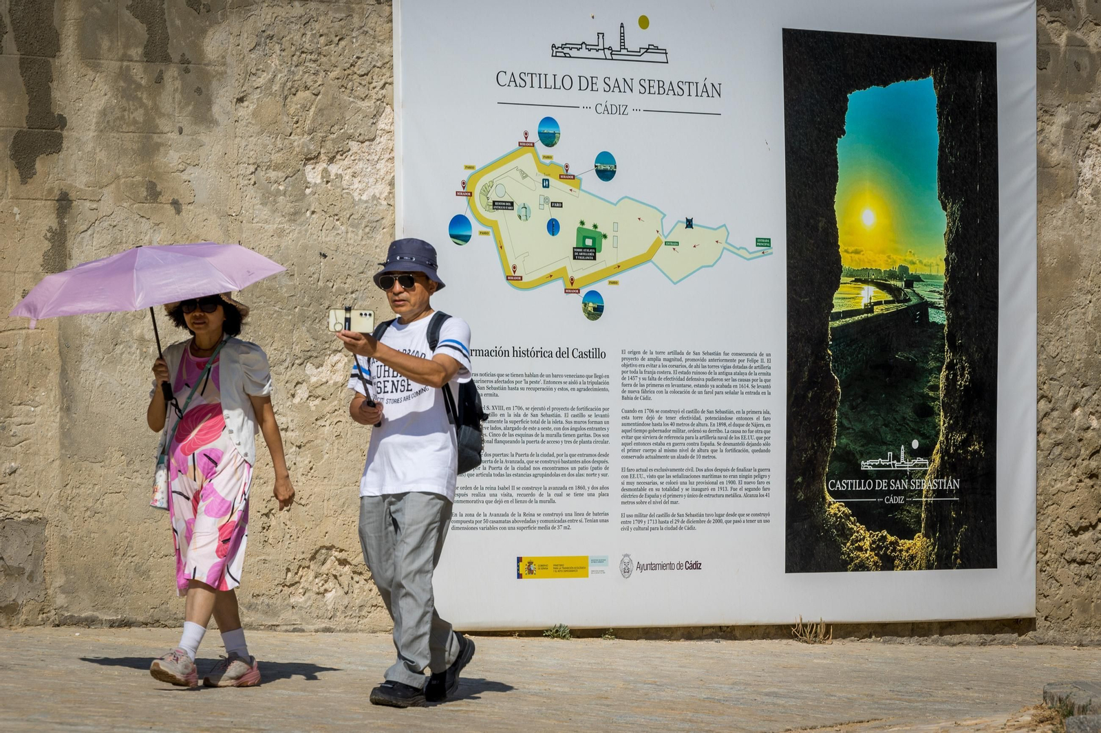 Imágenes del estado del castillo de San Sebastián de Cádiz