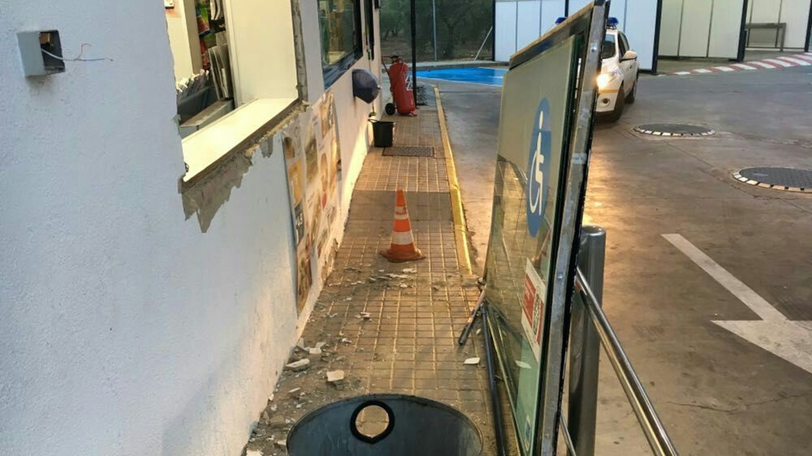 Imagen de uno de los robos por alunizaje en una gasolinera en la provincia