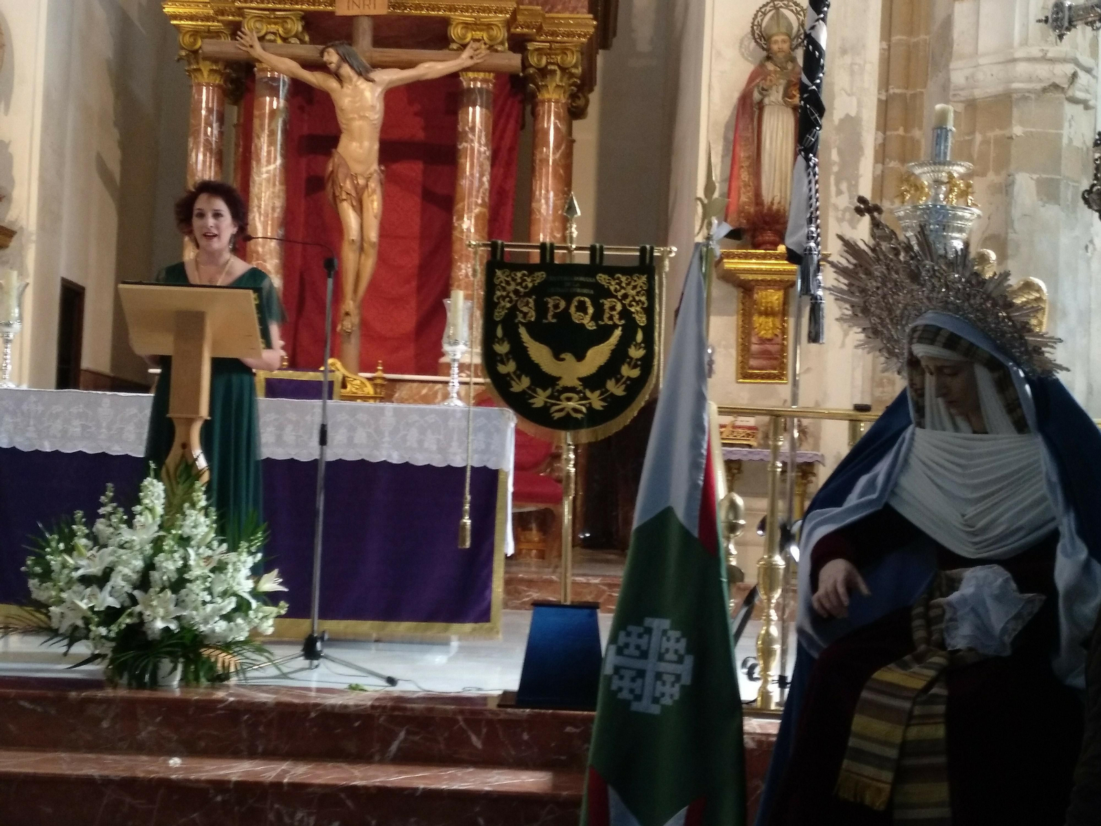 Lola Cristina Mata, durante el pregón en Baena.