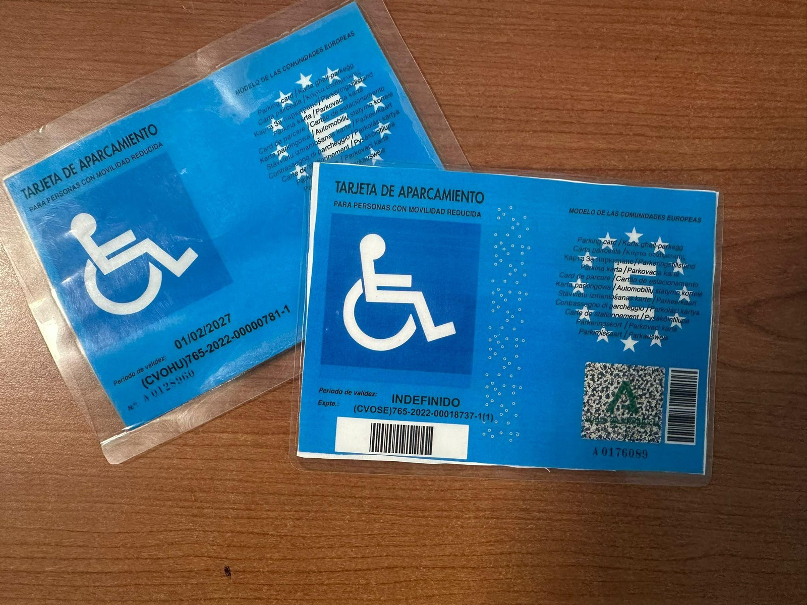 Tarjetas de Movilidad Reducida