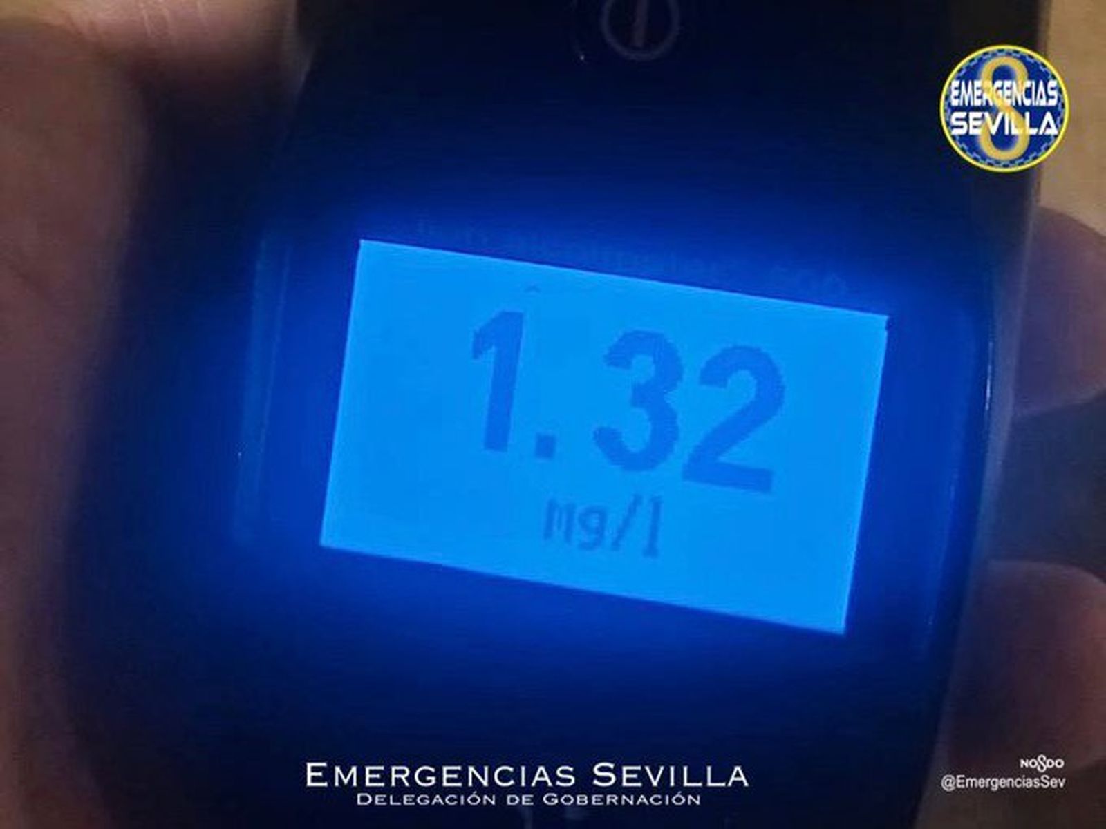 La tasa positiva de alcohol que arrojó el conductor.