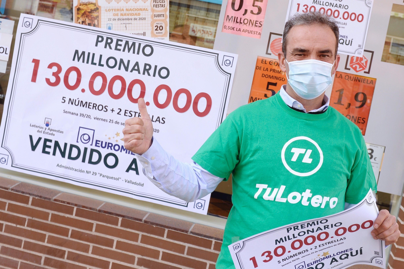 El boleto de Euromillones agraciado con 130 millones se validó por internet en Valladolid.