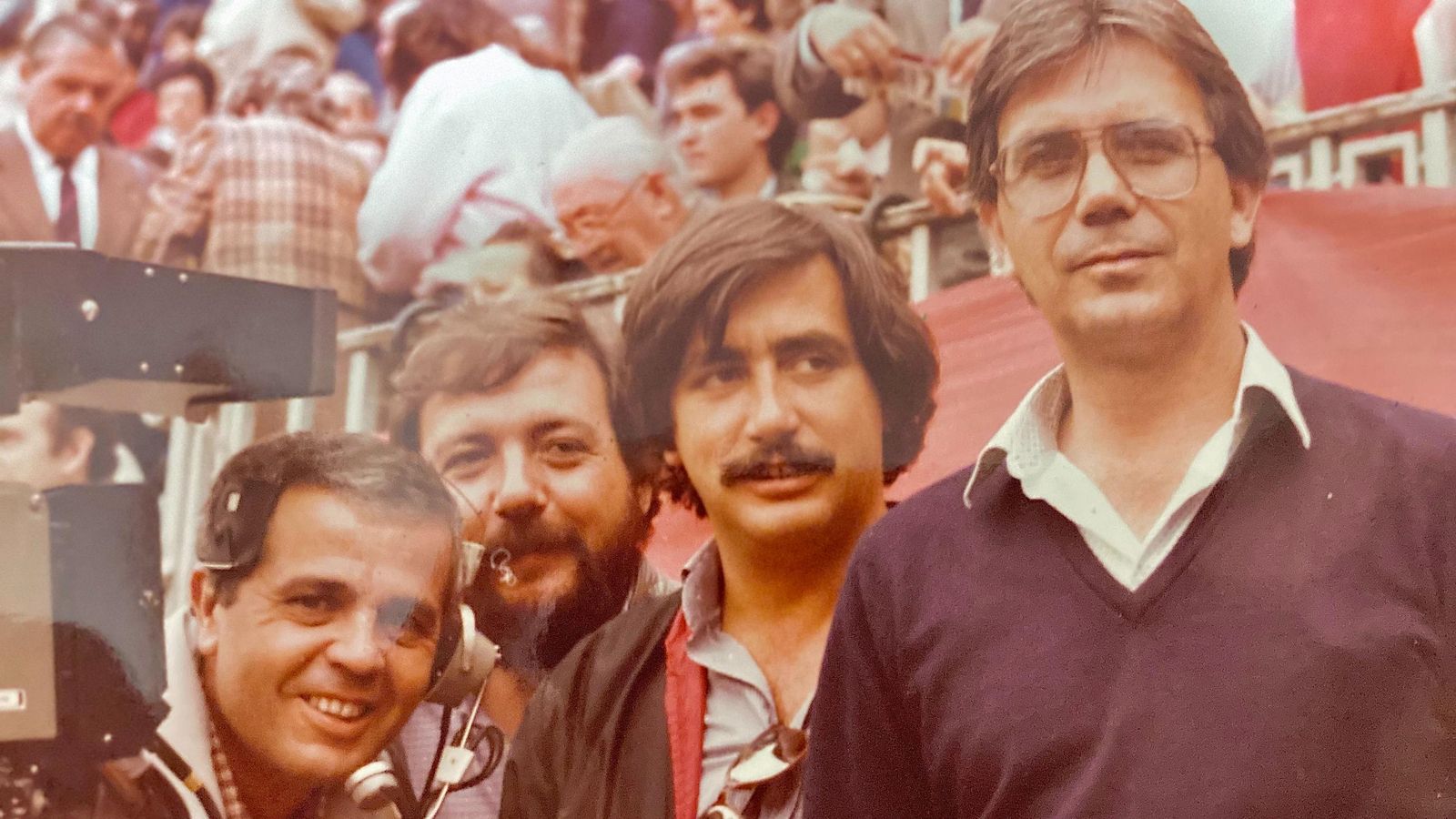Con Arrero, Antonio Carrascal y su ayudante Evaristo Canete, en torno a 1980.