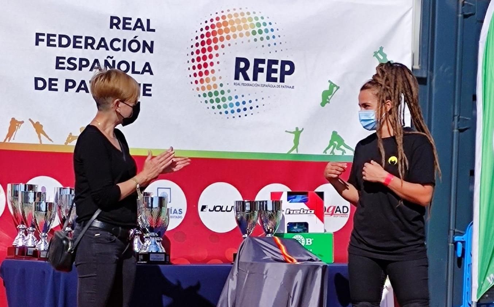Emi Parejo, medalla de bronce en el Campeonato de España de Roller Freestyle.