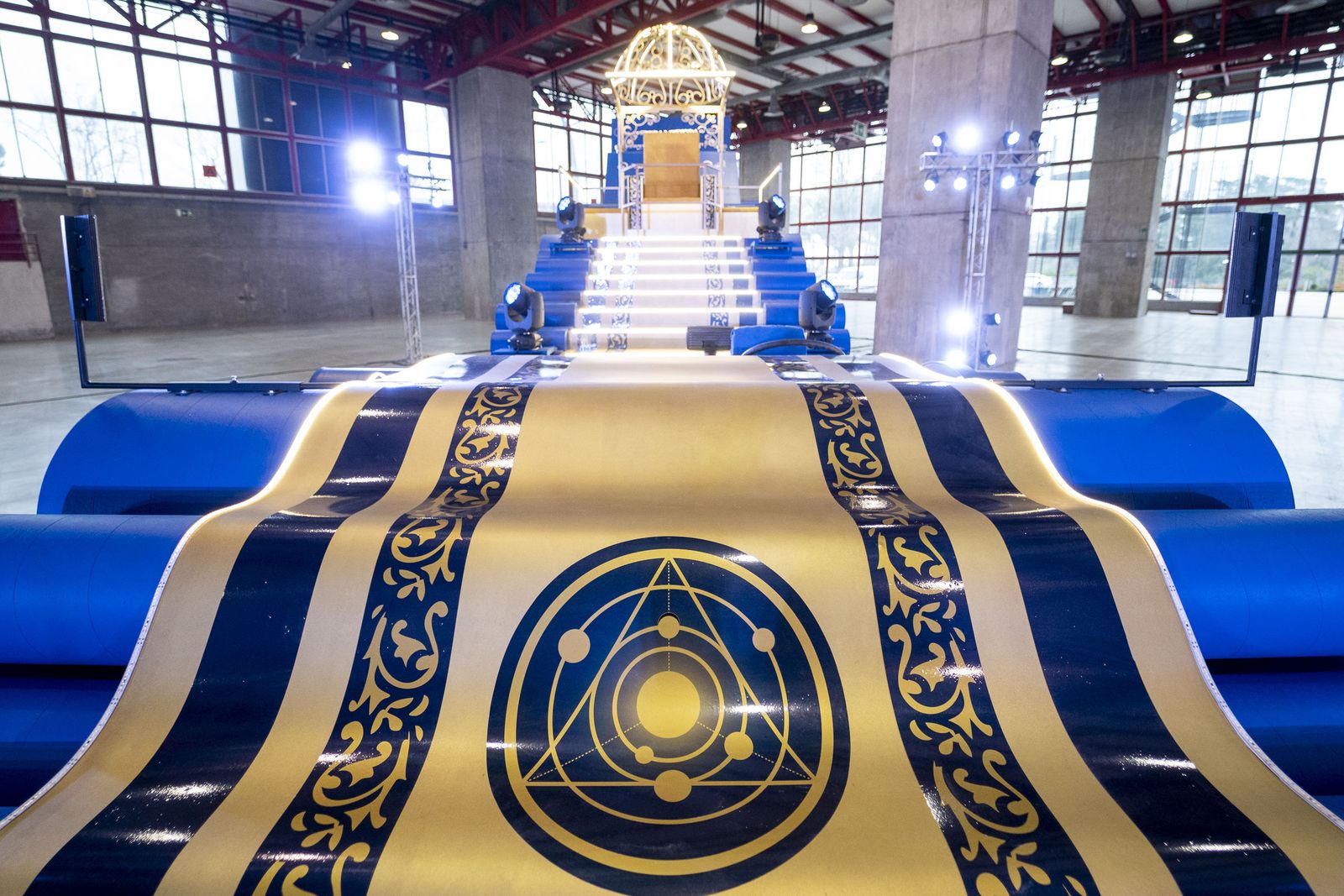 Una de las carrozas que están preparadas para su salida en Madrid