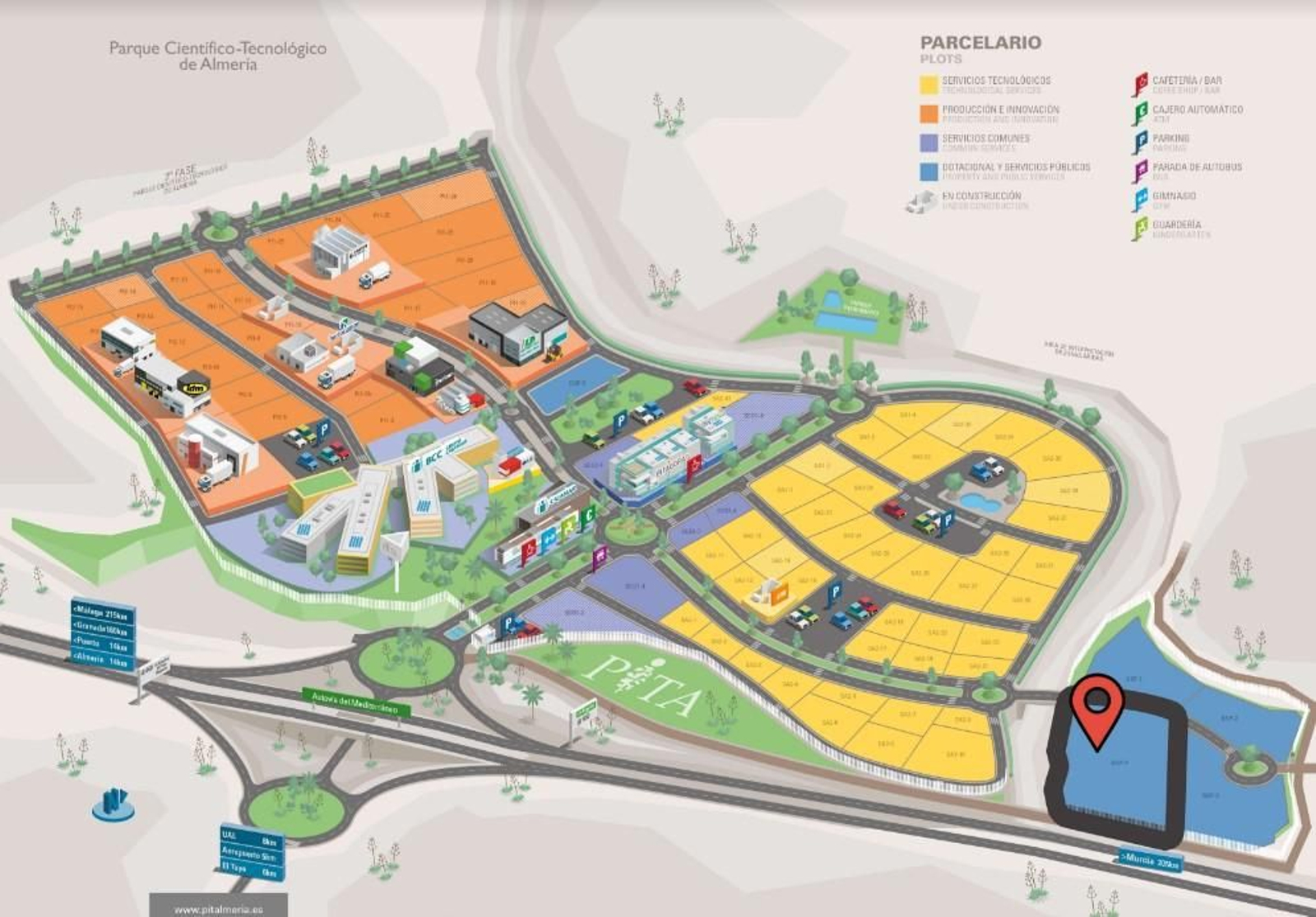 Plano con la ubicación del nuevo edificio.