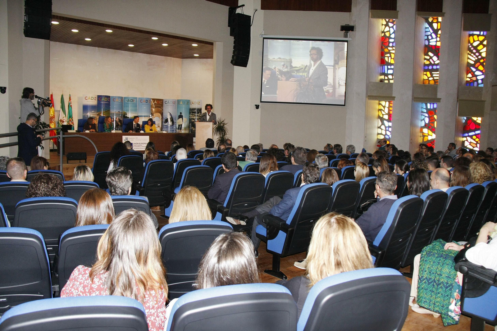 El auditorio del Madrugador, durante la presentación del plan de excelencia.