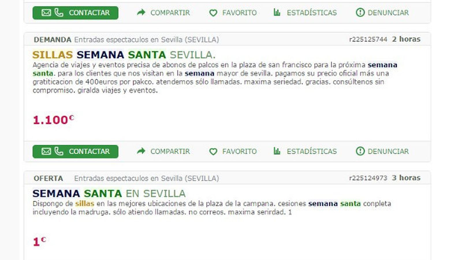 Uno de los anuncios.