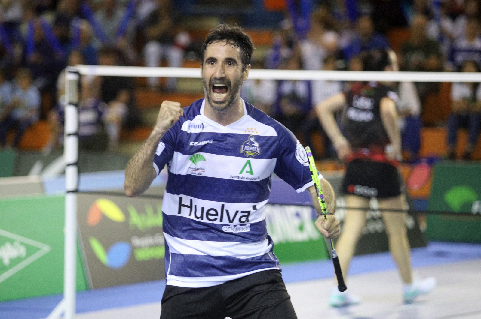 Pablo Abián celebra un punto. Pablo Abián celebra un punto.