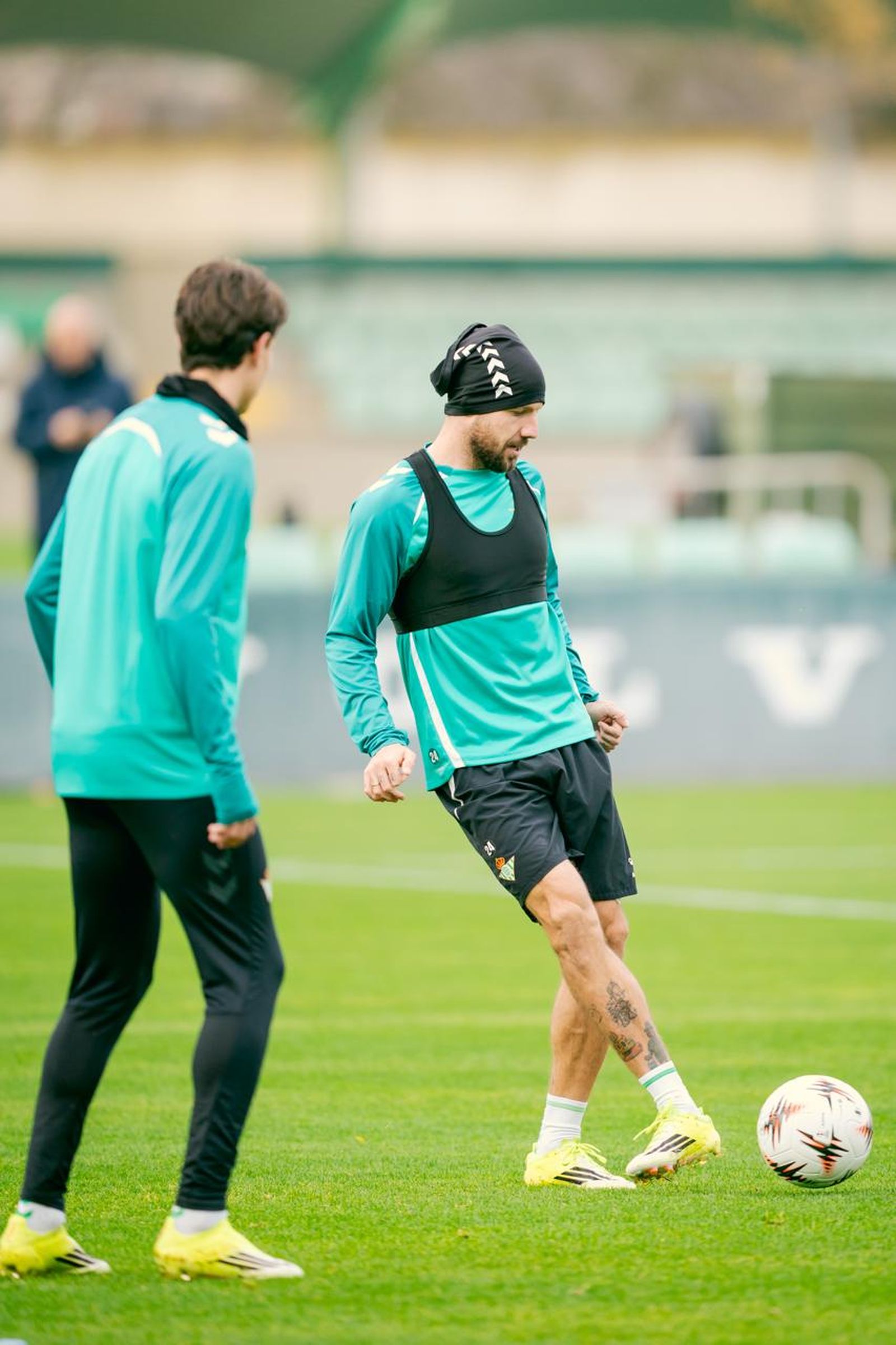 Ruibal, en el entrenamiento de este miércoles.