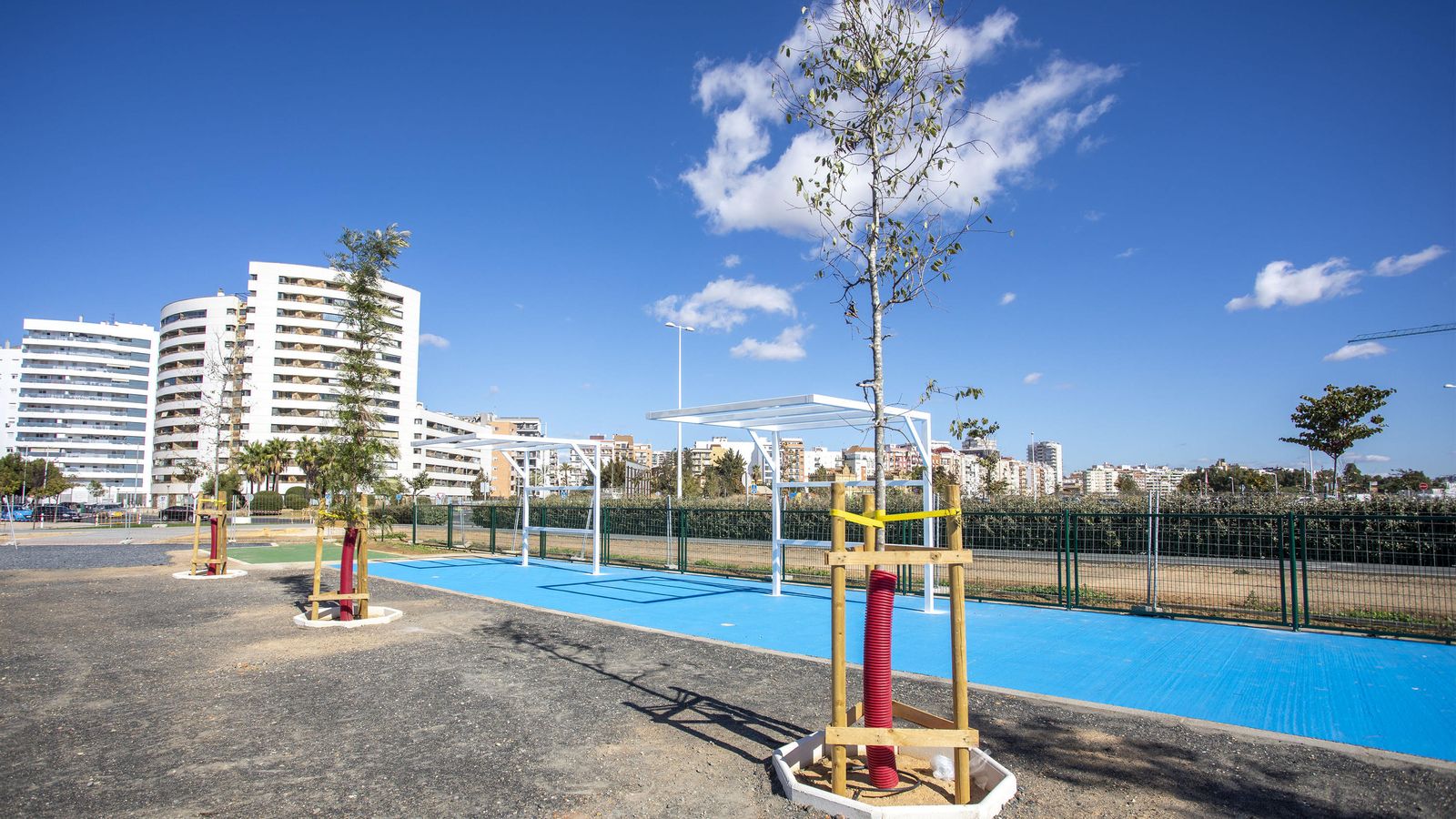 Estado actual de las obras del nuevo parque canino de Pescadería.