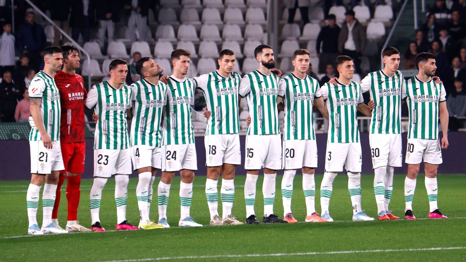 El once inicial del Córdoba CF en su último partido en la Liga Hypermotion.